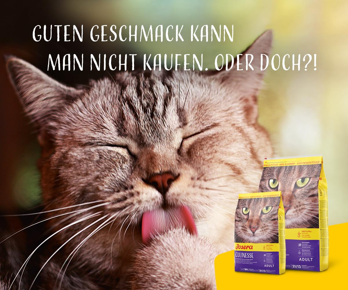 JOSERA Culinesse (1 x 10 kg) | Adult | Premium Trockenfutter für ausgewachsene wählerische Katzen | Lachs & Geflügel | gut verträglich | moderater Fettgehalt | weizenfrei | Katzenfutter | 1er Pack