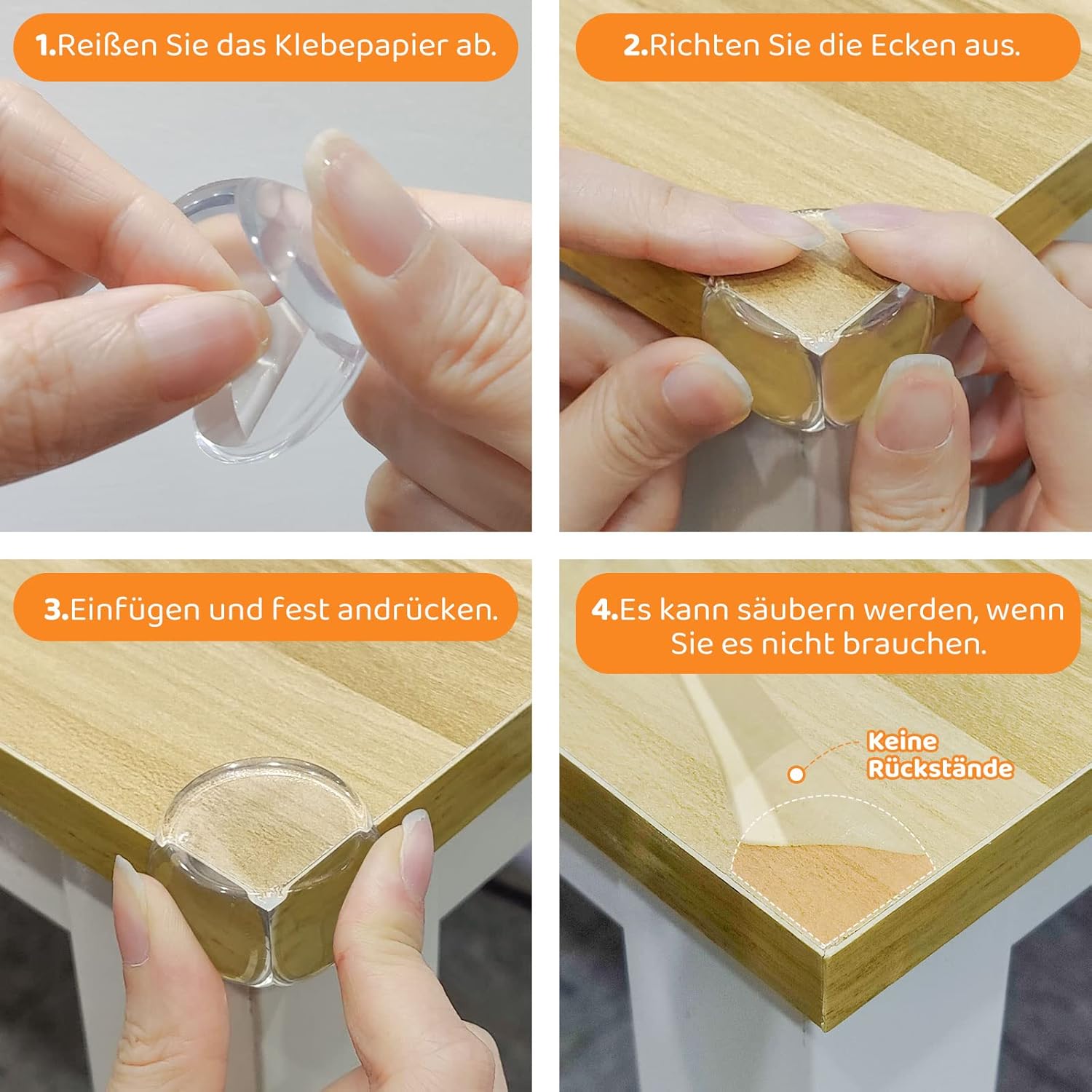 Eckenschutz und Kantenschutz für Baby & Kinder - Tisch und Möbel Ecken, Tischeckenschutz und Stoßschutz für Babysicherung und Kindersicherung, Transparent Eckschutz (12 Stück)