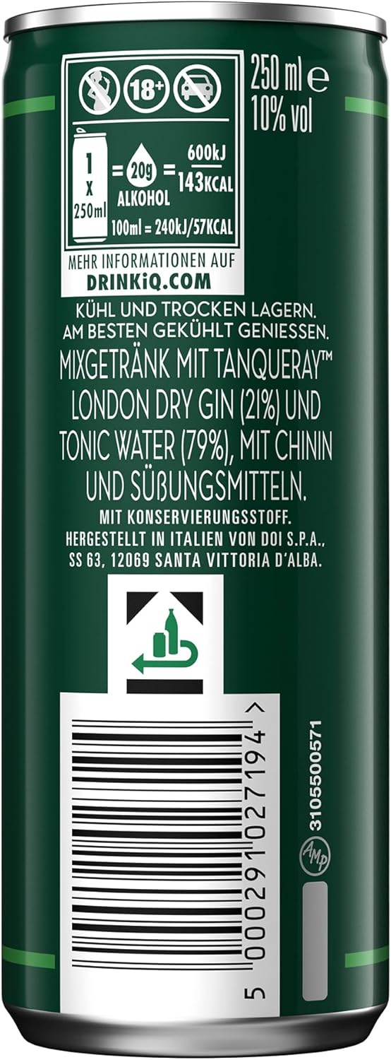Tanqueray London Dry Gin | aromatischer Gin | 4-fach destilliert auf englischem Boden | 43,1% vol | 1000ml Einzelflasche