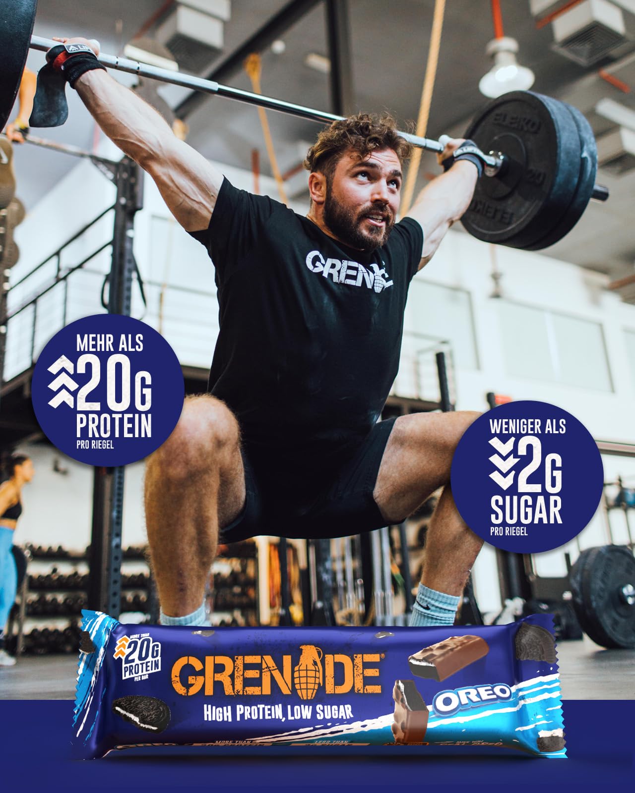 Grenade Proteinriegel, OREO White – Proteinreich & Zuckerarm, 12 x 60 g