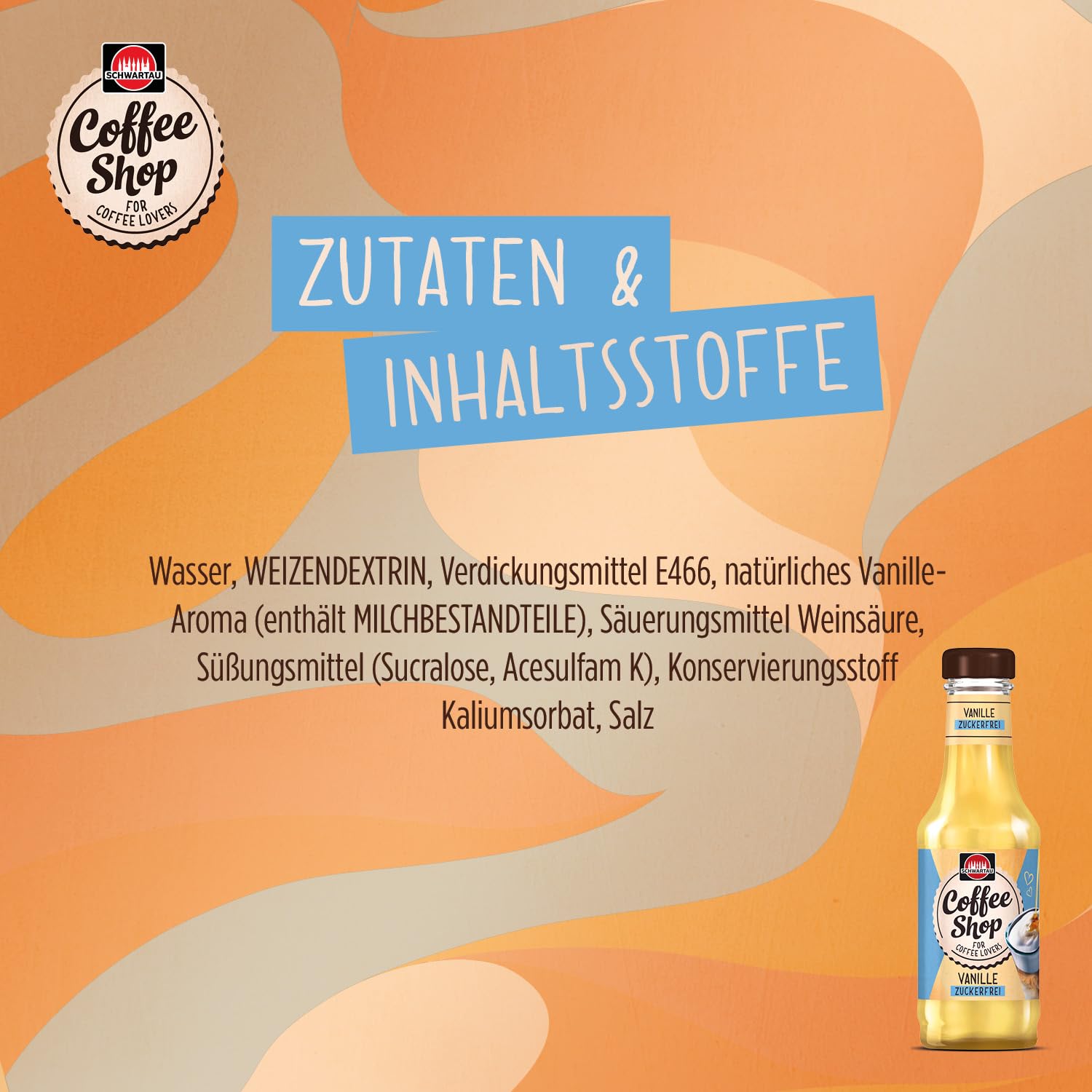 Schwartau Coffee Shop Zuckerfreier Karamell-Sirup - Barista-Qualität für Kaffee-Kreationen, Kaffeesirup, Natürlicher Geschmack ohne Farbstoffe, 200ml