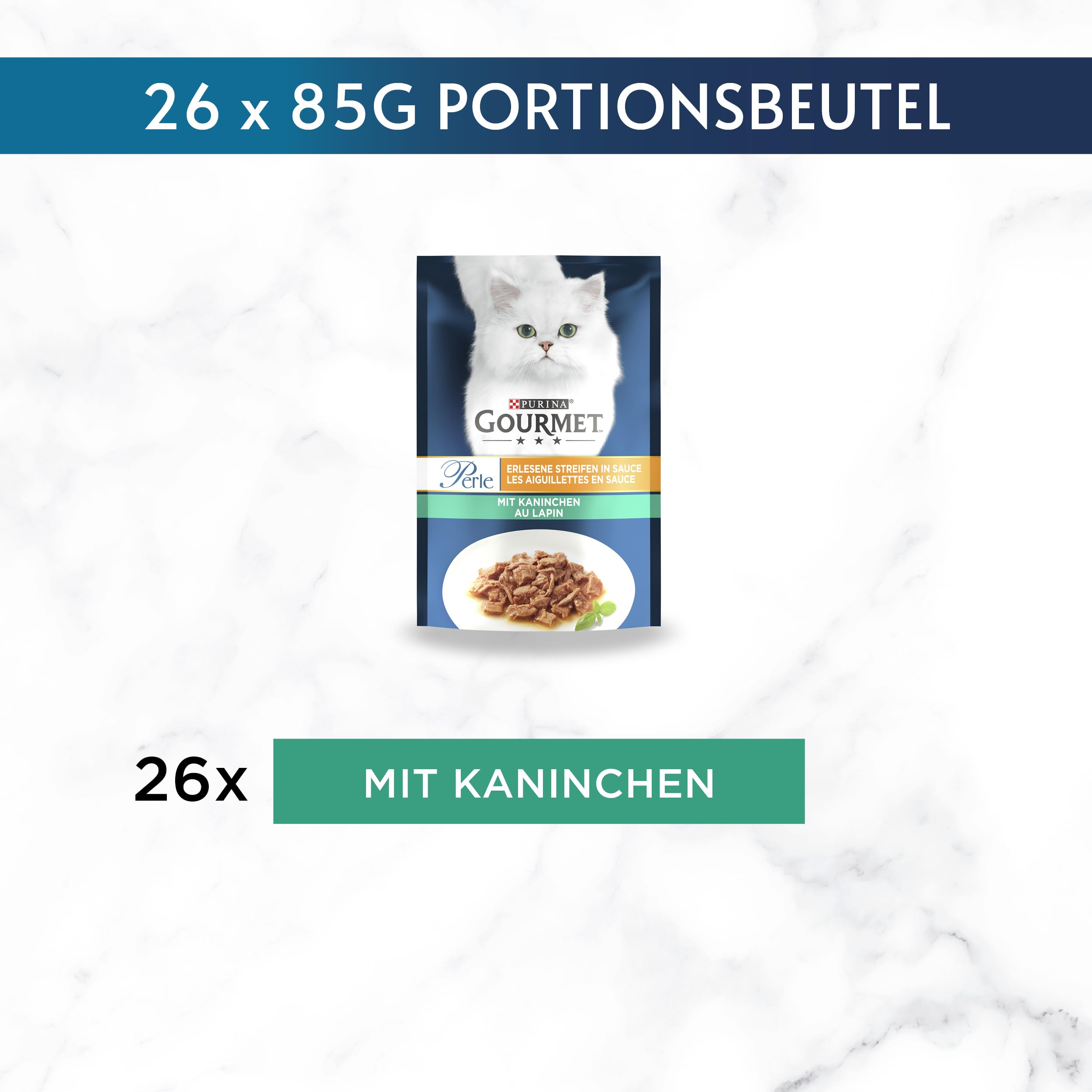 Gourmet Perle Erlesene Streifen Katzenfutter nass, Sorten-Mix, 60er Pack (60 x 85g)