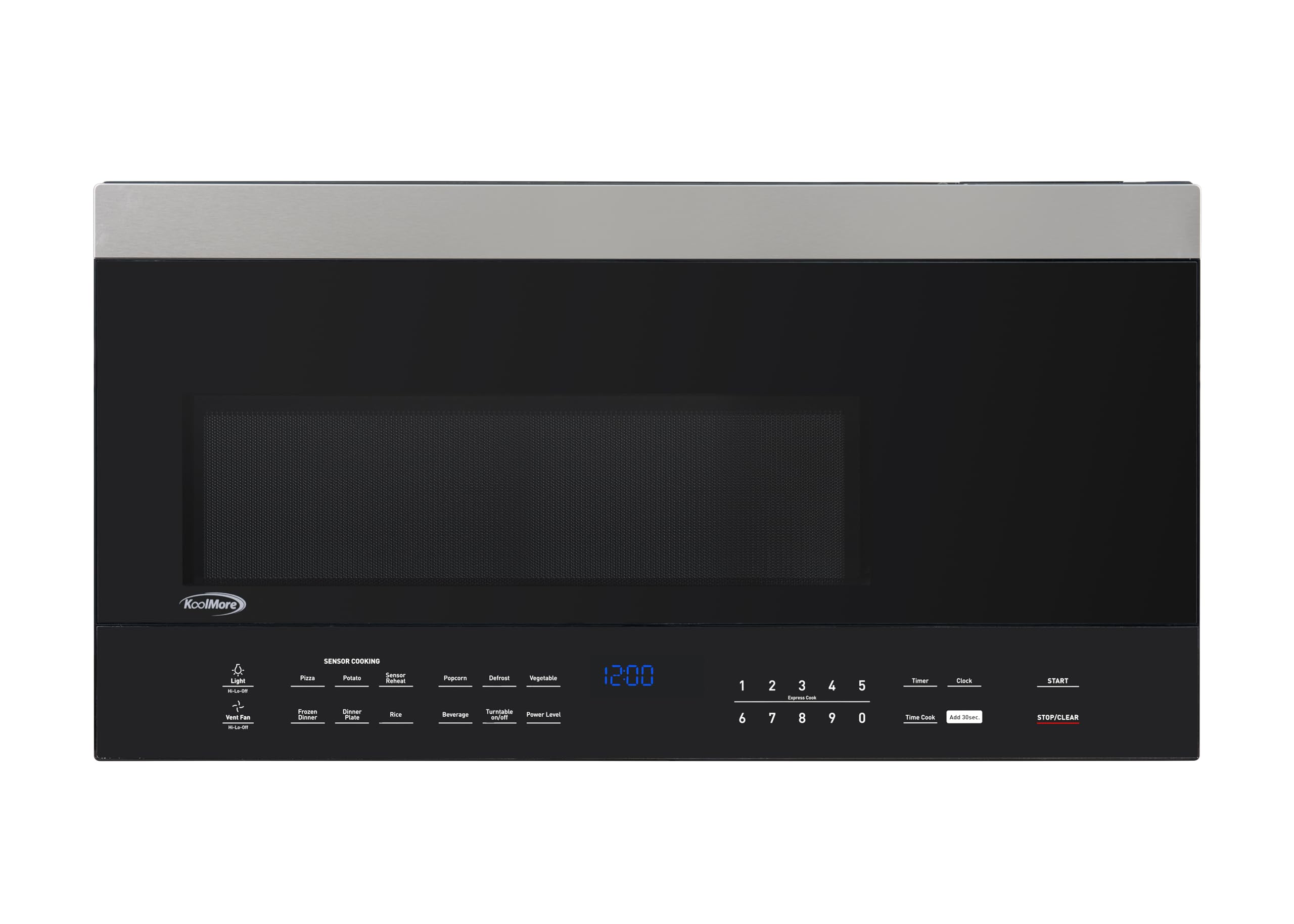 KoolMore Reserve Built-in Microwave Convection Oven with Air Fry, 3-in-1 Combo, Sensor Cook, Soft-Close Door, Stainless Steel, 24 in. / 1.6 cu. ft. with NEMA 5-20P Plug in Black