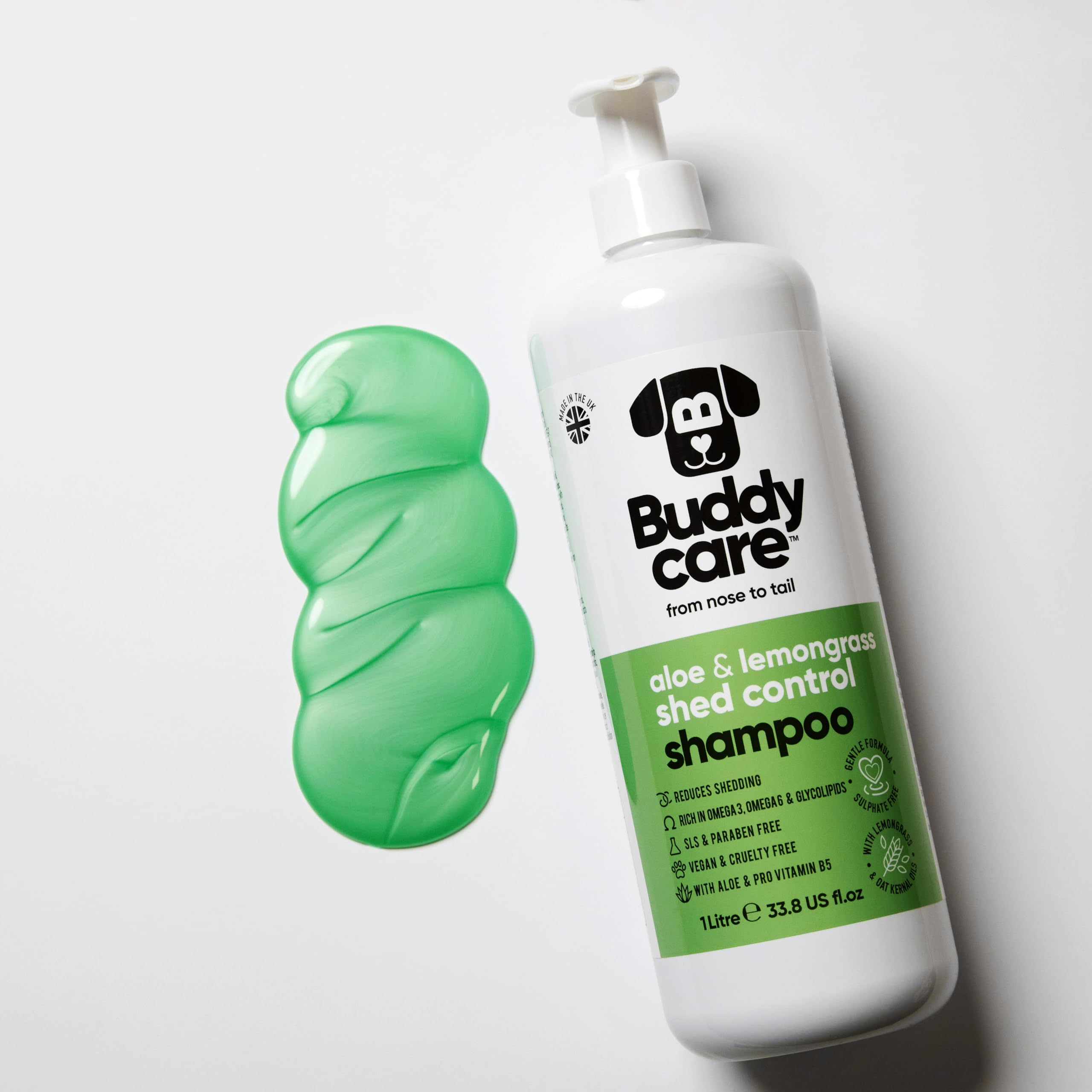 2in1 Hundeshampoo und Conditioner von Buddycare (500ml) - Praktisches Hundeshampoo langhaar und welpen Shampoo Mit Aloe Vera und Pro-Vitamin B5 Rückfettendes Shampoo Für Alle Hunderassen