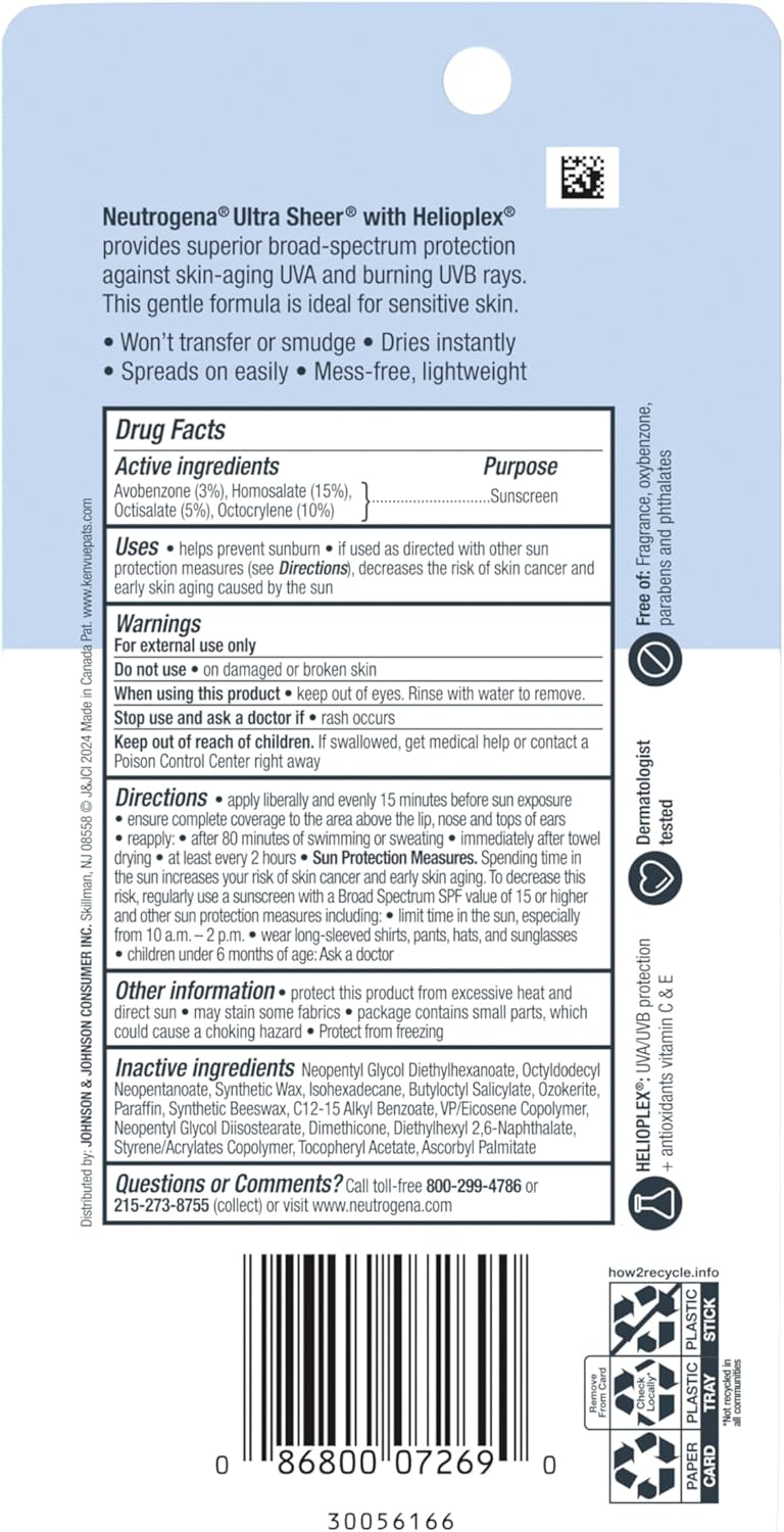 Neutrogena Ultra Sheer Dry-Touch Sunscreen Lotion, Broad Spectrum SPF 55 UVA/UVB Protection, Oxybenzone-Free, Light, Water Resistant, Non-Comedogenic & Non-Greasy, Travel Size, 3 fl. oz