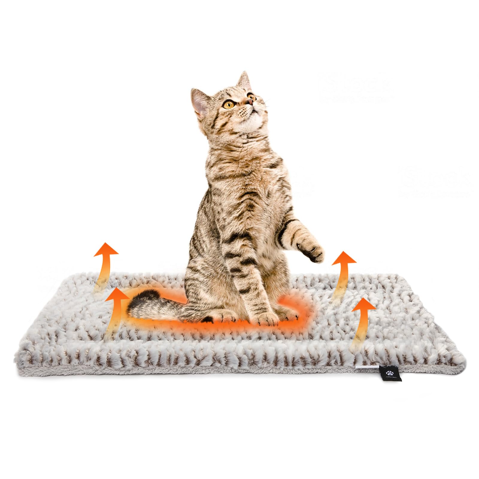 Mora Pets Fensterliege Fensterbrett für Katzen, Selbstwärmend Katzenbett Fensterbank, Flauschig & Weich, Katzenliege für Fenster Wendbar - Doppelter Komfort, 90 x 28 cm