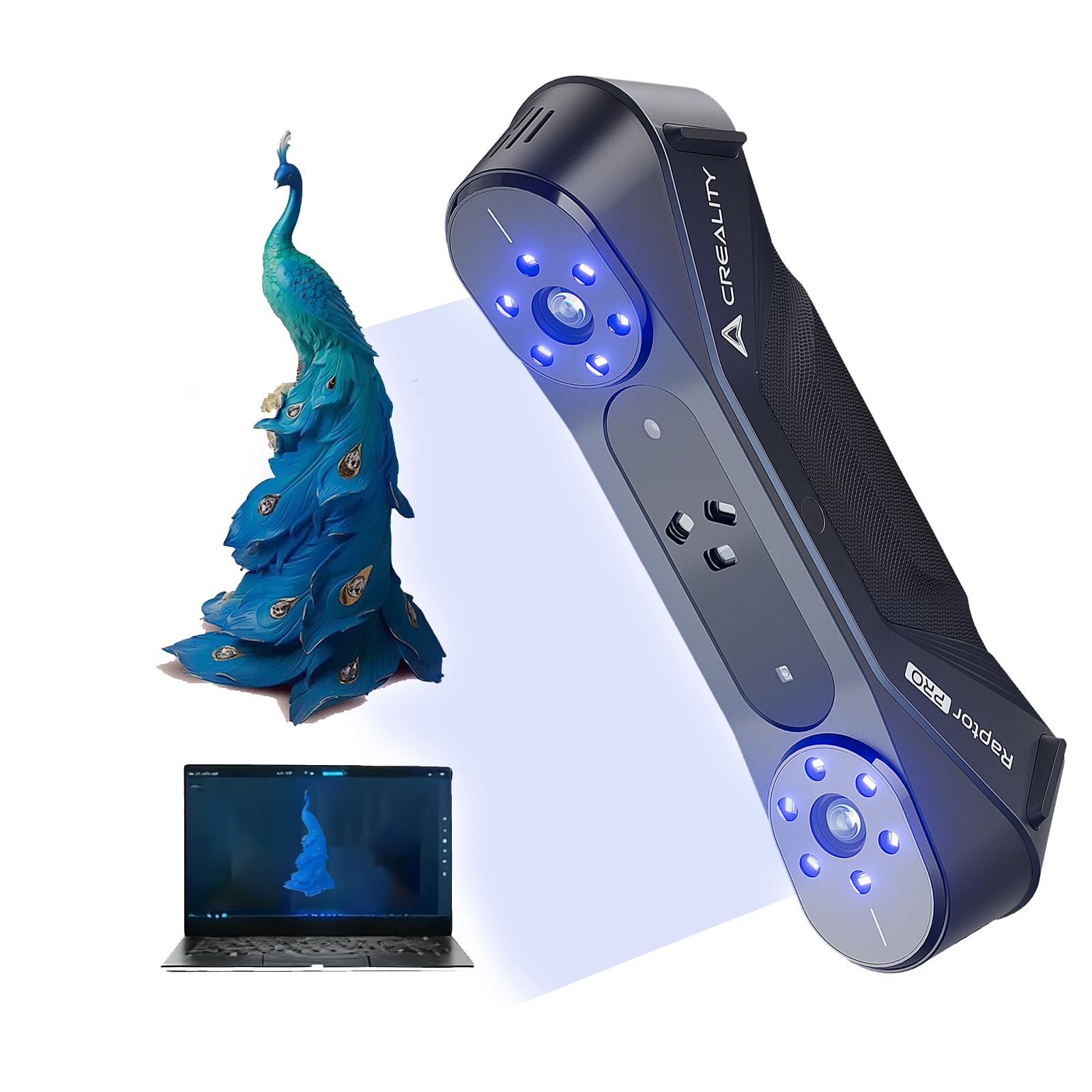 3D Scanner Creality Ferret Pro 0.1mm Accuracy Handheld Scanner with Wireless Scanning Anti-Shake Tracking Fast Full-Color Scan for iOS/Android Phone PC Win 10/11