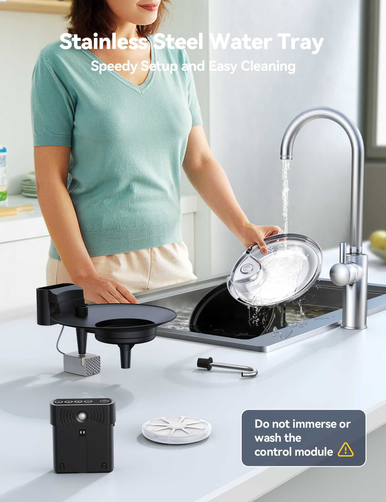 FEELNEEDY 6pcs Ersatzfilter+6pcs Wasserpumpenschwamm für Katzenbrunnen, gesunde und hygienische Filter für Haustier Wasserspender FN-W08/W08L (Ersatzfilter-Aktivkohle)