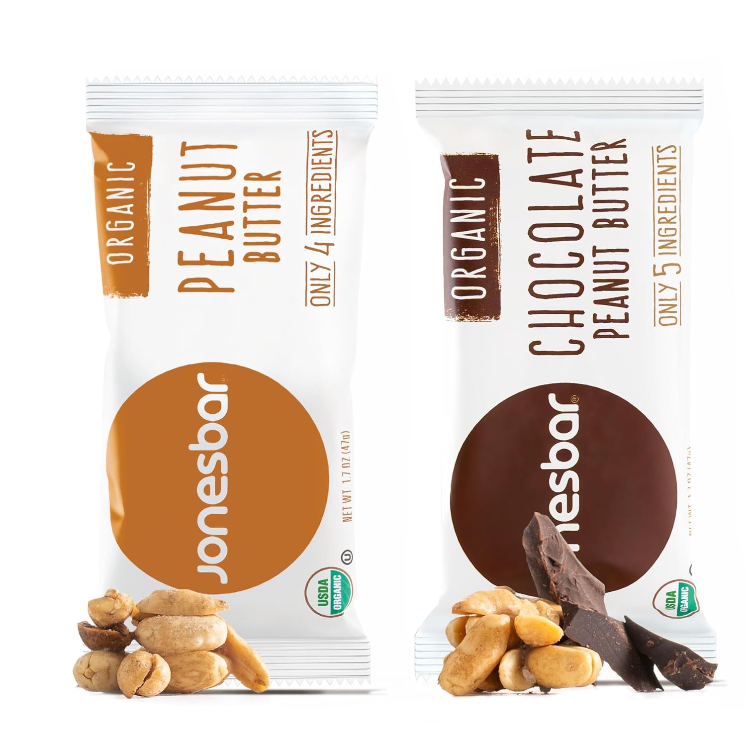 JONESBAR Organic Plant-Based Protein Bars | Peanut Butter and Jelly | Fruit & Nut Bar, Kosher, Gluten-Free, Breakfast Bars, School Snacks, Vegan Snack & Healthy Snacks for Adults and Kids (Pack of 12)