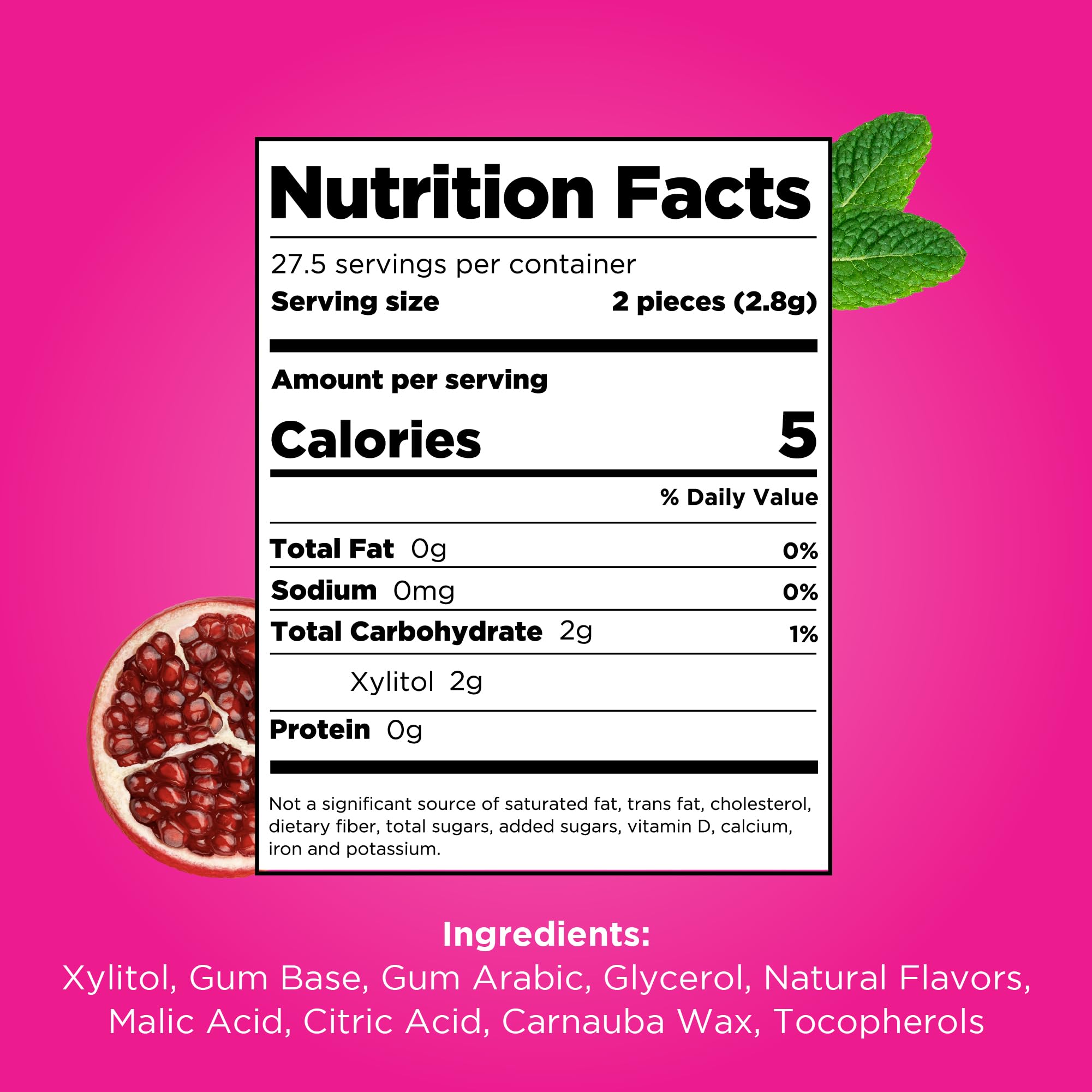 PUR Gum | Zuckerfreier Kaugummi | Mit Xylit | Vegan, Aspartamfrei & Glutenfrei | Natürlicher Kaugummi Mit Spearmint-Geschmack, 55 Stück (3er Pack)