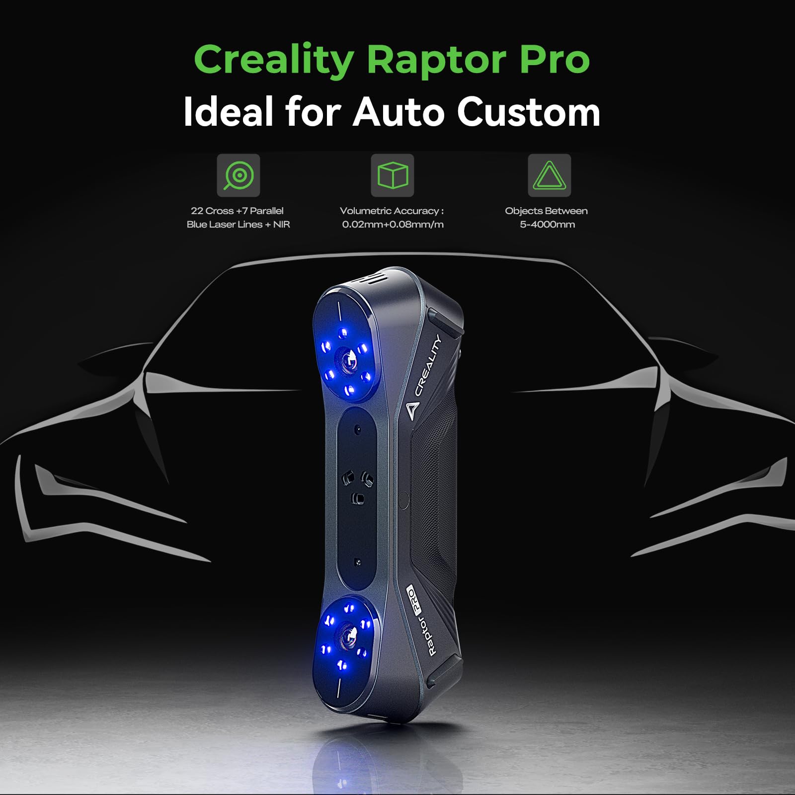 Creality CR-Scan Ferret Pro 3D Scanner for 3D Printing, Upgrade Wireless Handheld Scanner with WiFi 6 Bridge, Anti-Shake Tracking, 30FPS Fast Full Color Scan, 0.1mm Accuracy for iOS/Android & PC