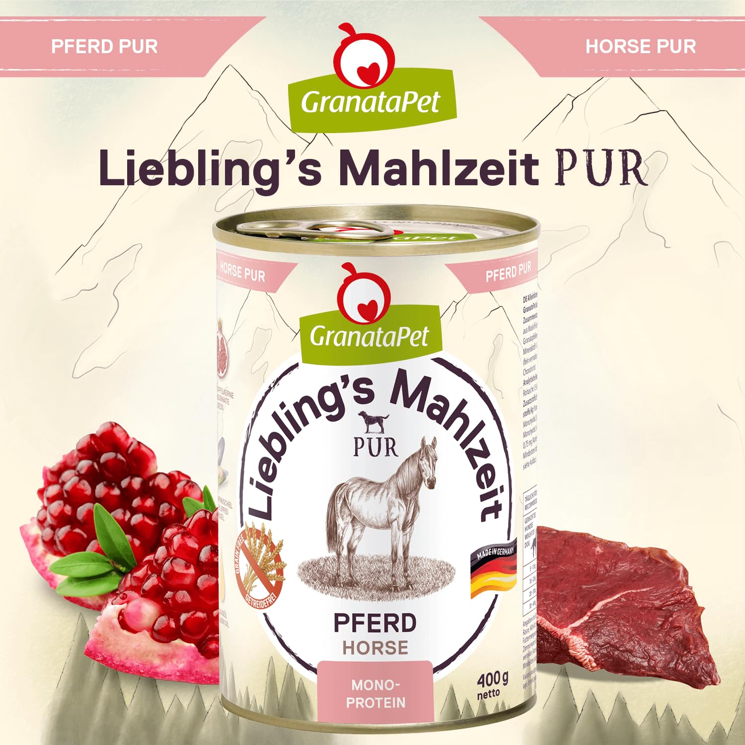 GranataPet Liebling's Mahlzeit Multipack 2, Nassfutter für Hunde im Probierpaket, Alleinfuttermittel ohne Getreide, Hundefutter mit hohem Fleischanteil & hochwertigen Ölen, 6 x 800 g