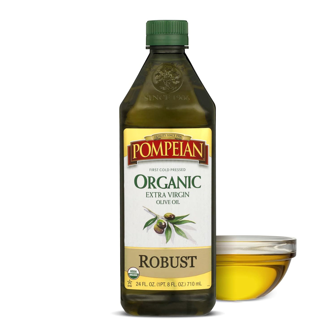 Pompeian Robust Extra Virgin Olive Oil, Contains Polyphenols, First Cold Pressed, 68 Fl Oz