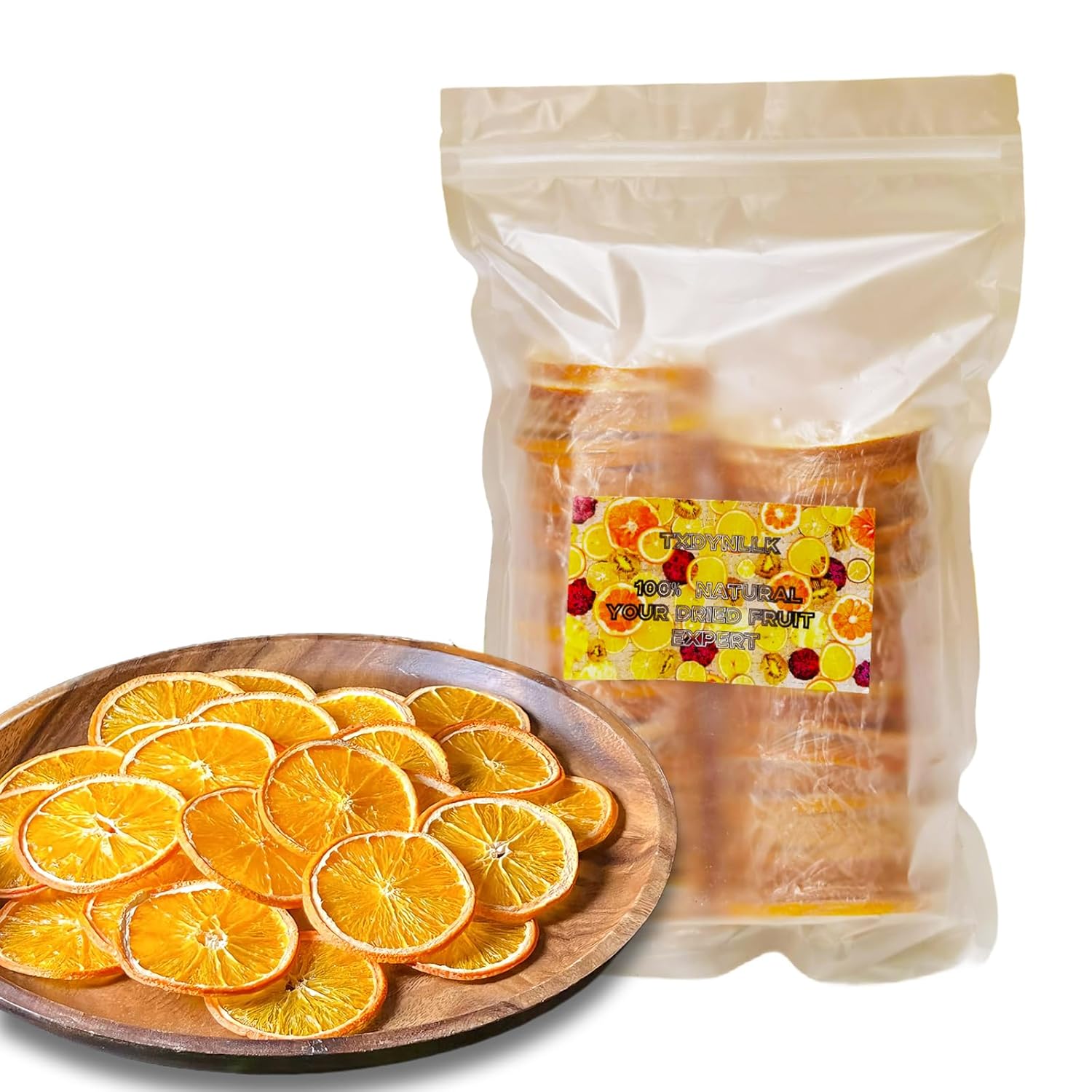 TXDYNLLK Dried Orange Slices 17.6oz(500g) Dehydrated Oranges for Vibrant Cocktails, Festive Christmas Decor, Aromatic Candles, Creative Crafts-Citrus Wheels Perfect for Flavorful Fruit Tea