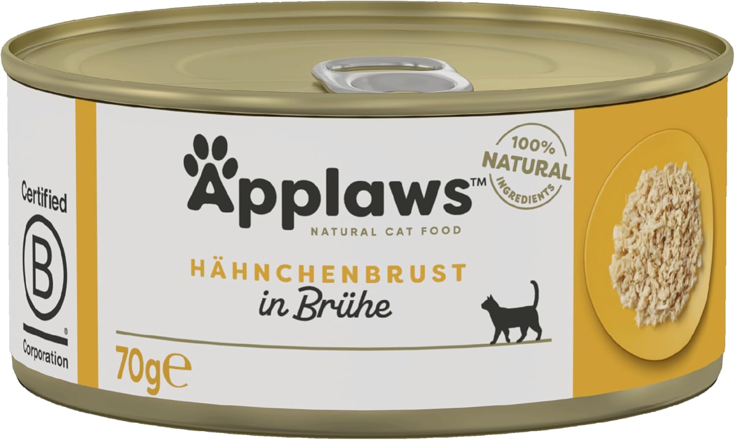 Applaws 100% Natural Thunfischfilet Nassfutter in Brühe für ausgewachsene Katzen - 24 x 70g Dosen