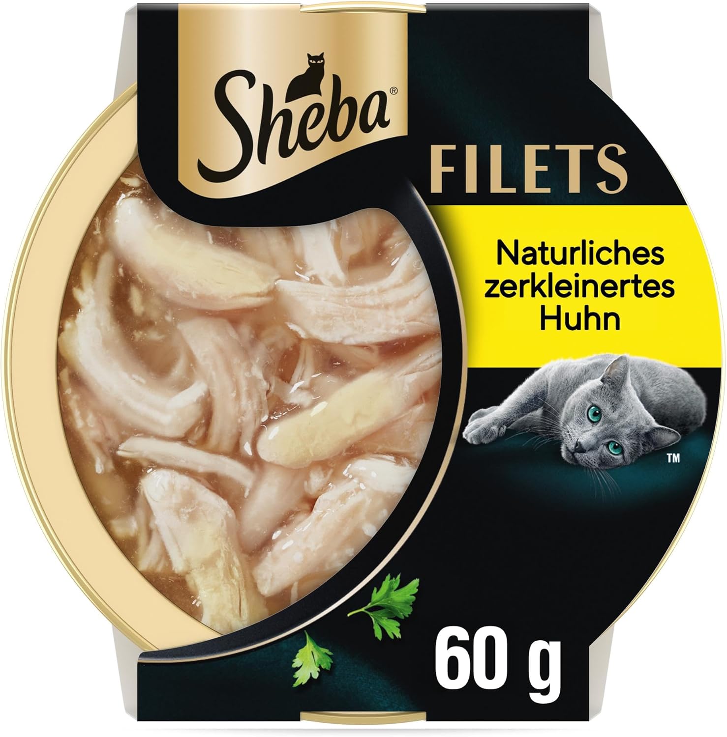 SHEBA Filets Adult Katzenfutter in Sauce mit Huhn 16 x 60g Schale