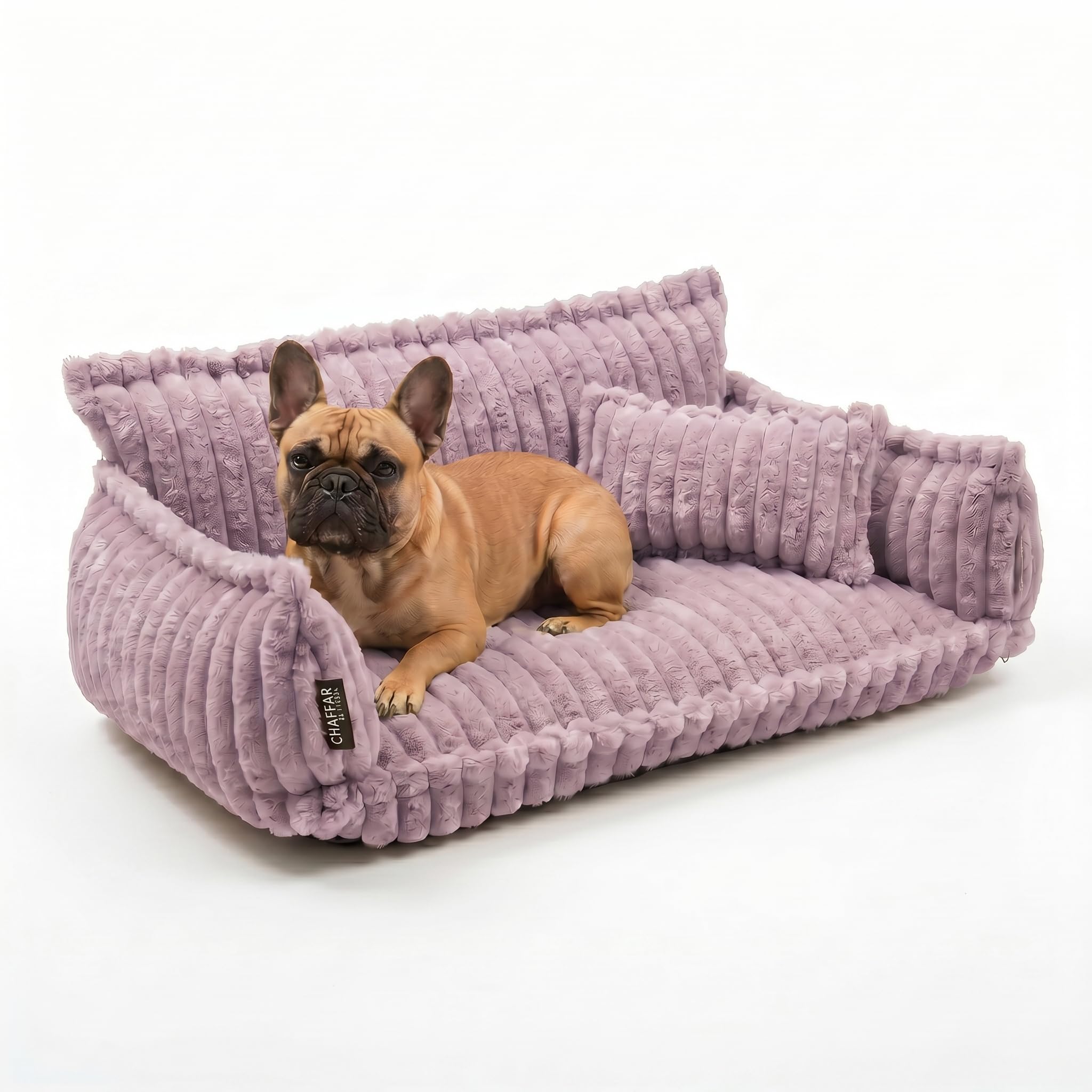 Katzensofa Chaffar | Katzenbett Hundebett Hundesofa | Orthopädische Matratze | Moderner Stil | Cord-Design Größen (Lichtgrau, M (80cm))