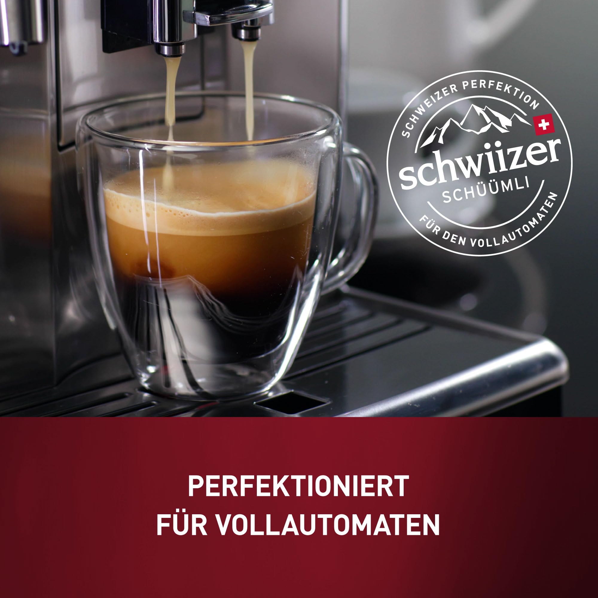 Schwiizer Schüümli Espresso, 100% Arabica Kaffeebohnen, kräftig-intensiv, ideal für Vollautomaten, Stärke 4/5, mittlere Röstung, Rainforest Alliance, 1kg