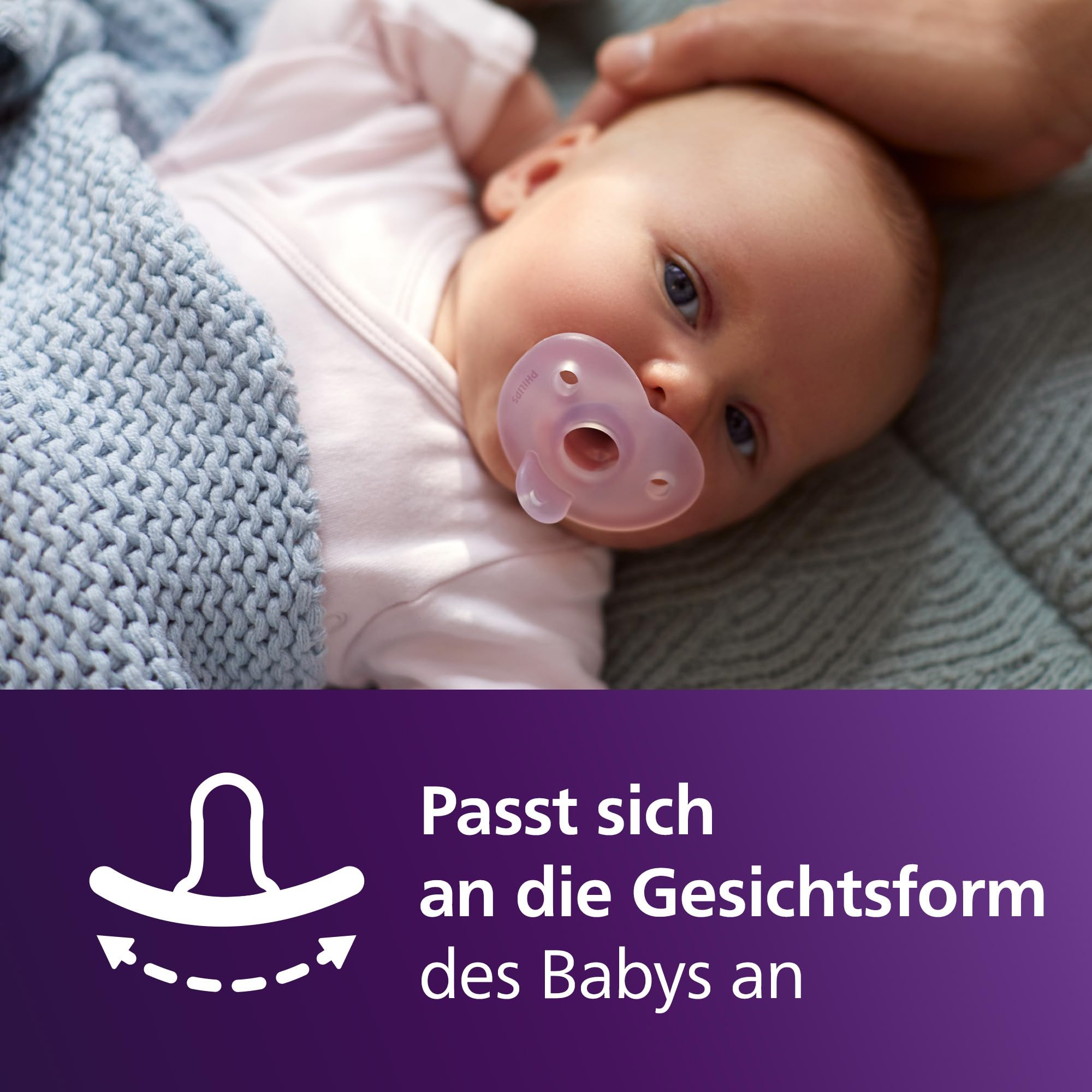 Philips Avent Soothie-Schnuller – einteiliges Silikondesign, für Neugeborene, flexibler Sauger, der den Druck auf Zähnen und Mund reduziert, BPA-frei, mit Sterilisationsbehälter, 2er-Pack, SCF099/27