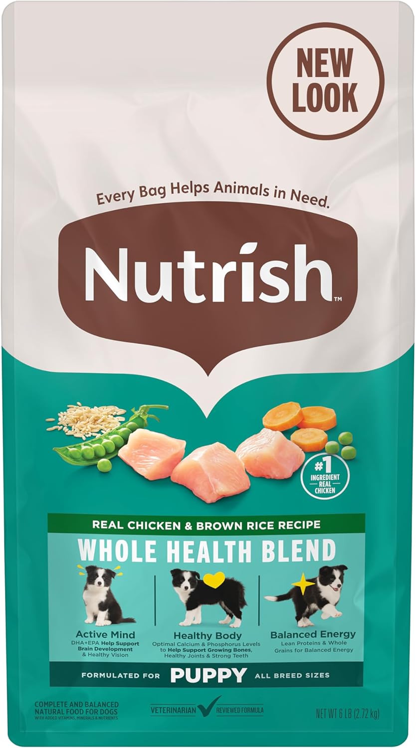 Nutrish Bright Puppy Premium Natural Dry Dog Food, Real Chicken & Brown Rice Recipe, 14 Pounds (Packaging May Vary), (Rachael Ray