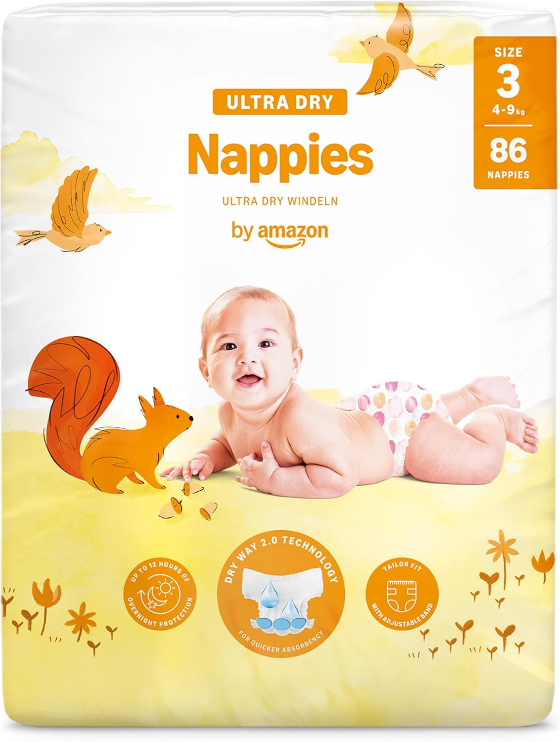 By Amazon Ultra Dry Windeln Größe 5 (10-16 kg) - MONATSBOX, Weiß, 152 Stück (2 Packungen mit 76) (Früher Unter Der Marke Mama Bear, Identisches Produkt)