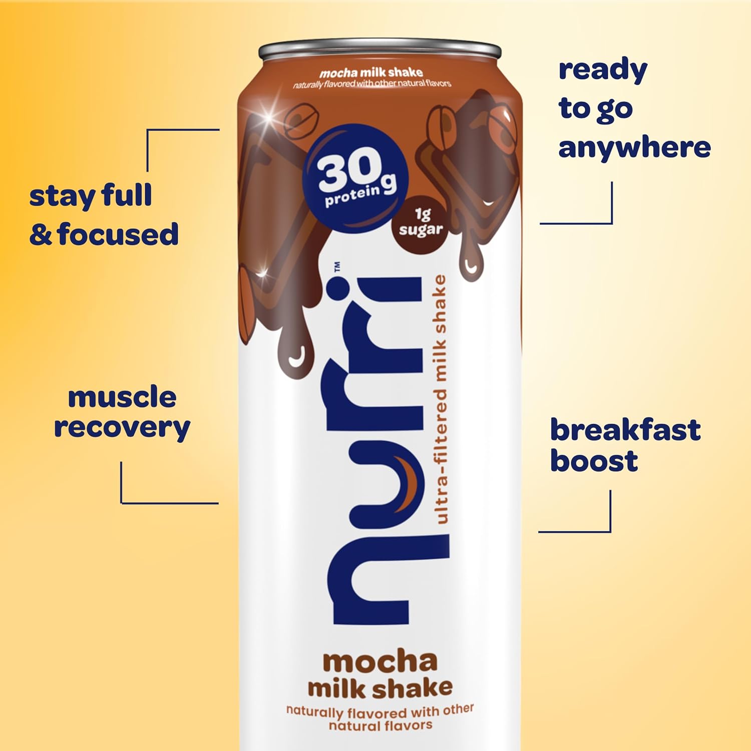 Nurri - 30g Protein Ultra Filtered Milk Shake – Chocolate - Lactose Free, Low Sugar, 150 Calories, 10 Vitamins and Minerals - 11 fl oz, 10 Cans