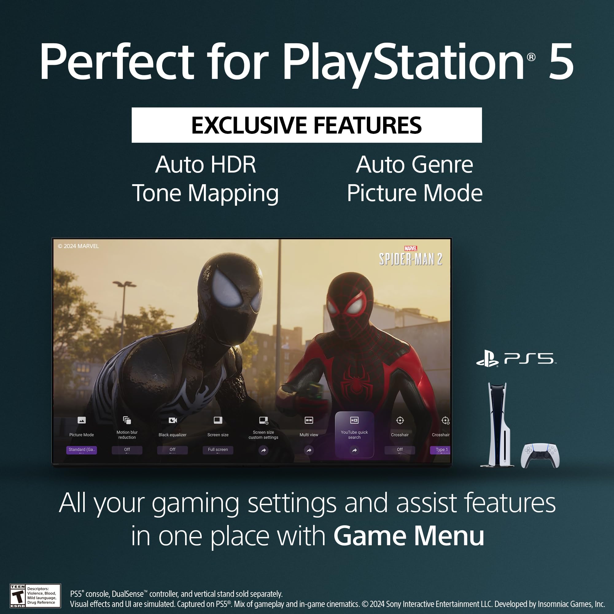 Sony BRAVIA 5 65 Inch TV, Mini LED, 4K Smart Google TV, XR Processor with AI Technology,120hz Television with Dolby Vision/Atmos, Exclusive Features for PlayStation®5, K-65XR50