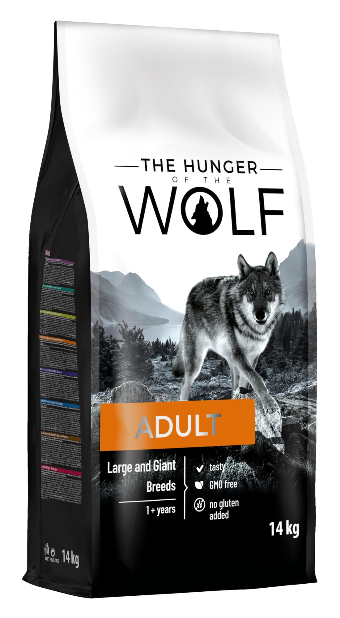 The Hunger of the Wolf Hundefutter für ausgewachsene Hunde großer und sehr großer Rassen, Trockenfutter mit Huhn gut für die Gelenkgesundheit - 14 kg