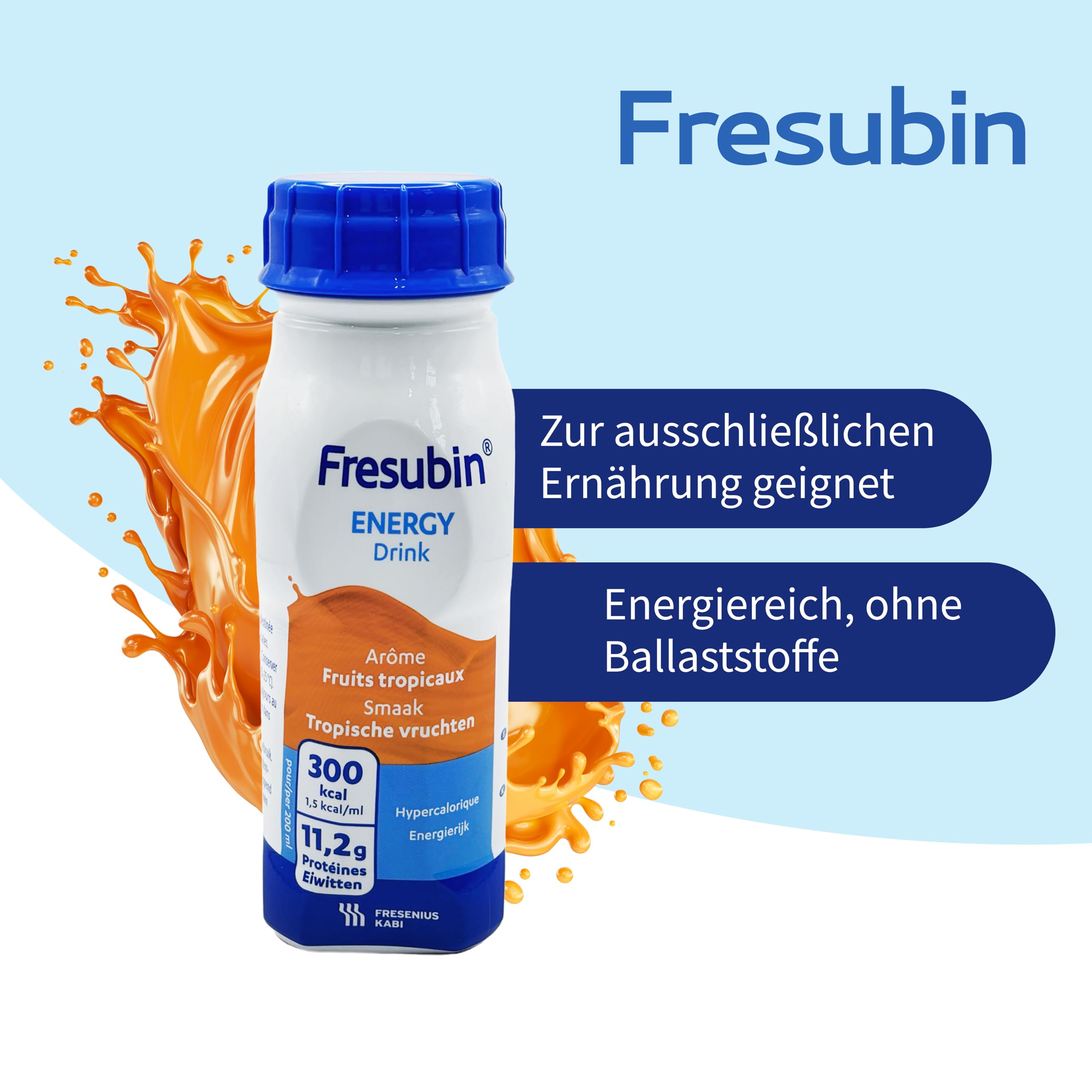 Fresubin Energy Drink - Mischkarton Hochkalorische Trinknahrung von Fresenius Kabi in 6 Geschmacksrichtungen, 300 kcal pro Flasche (200 ml (24er Pack), Mischkarton)