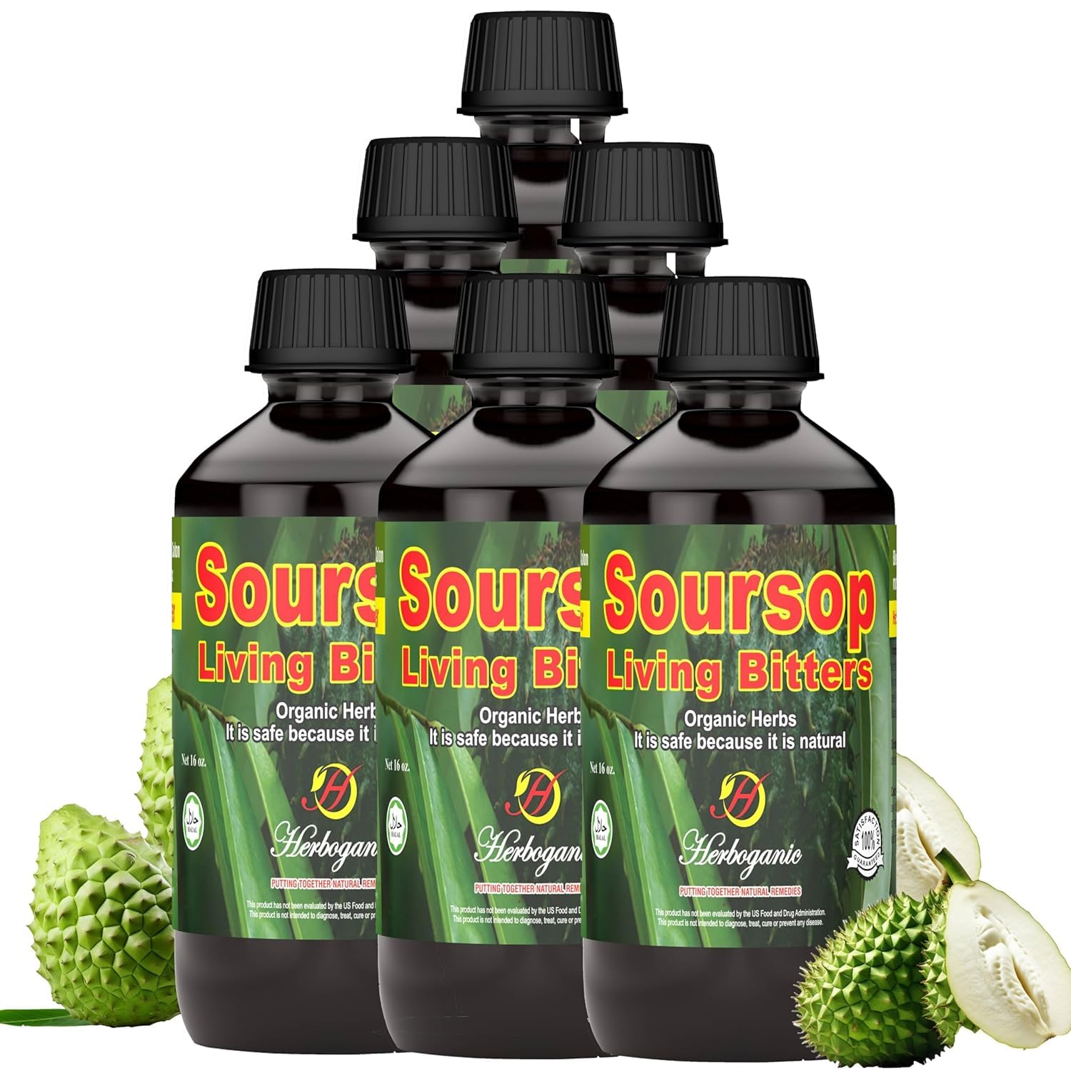 Herboganic Soursop Bitters Liquid | Natural Living Bitters for overall wellness 16 OZ | Soursop Bitters