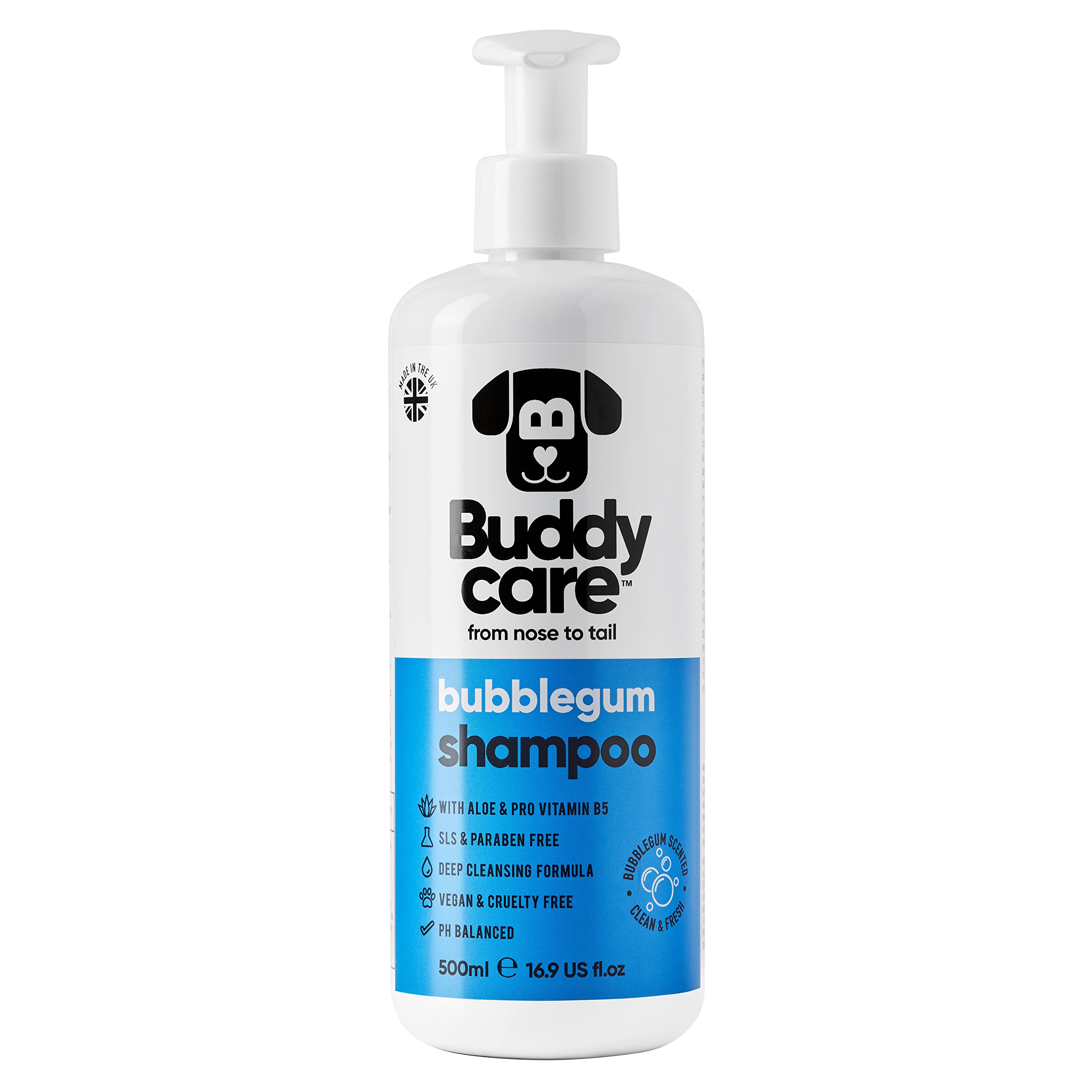 2in1 Hundeshampoo und Conditioner von Buddycare (500ml) - Praktisches Hundeshampoo langhaar und welpen Shampoo Mit Aloe Vera und Pro-Vitamin B5 Rückfettendes Shampoo Für Alle Hunderassen