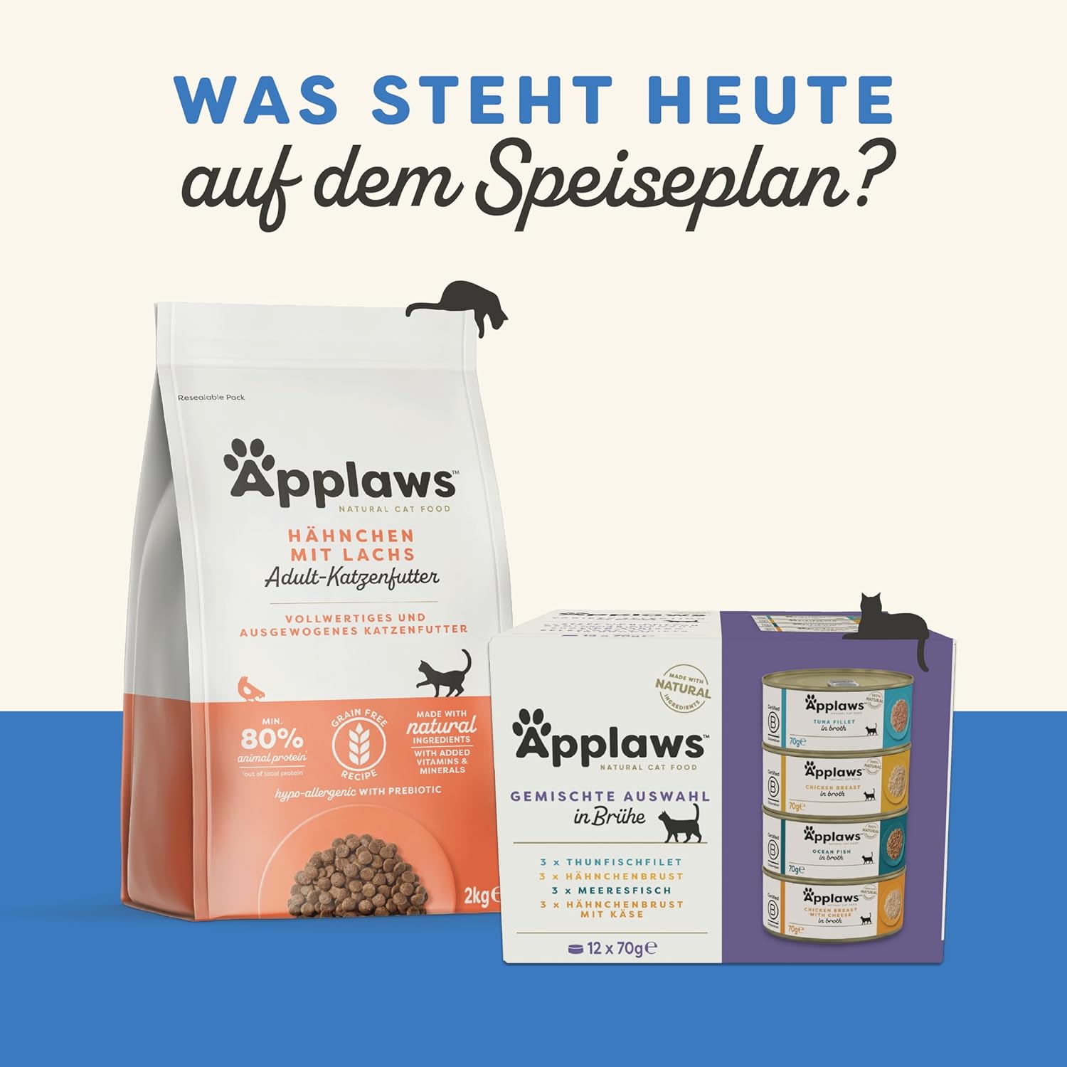 Applaws 100% Natural Thunfischfilet Nassfutter in Brühe für ausgewachsene Katzen - 24 x 70g Dosen