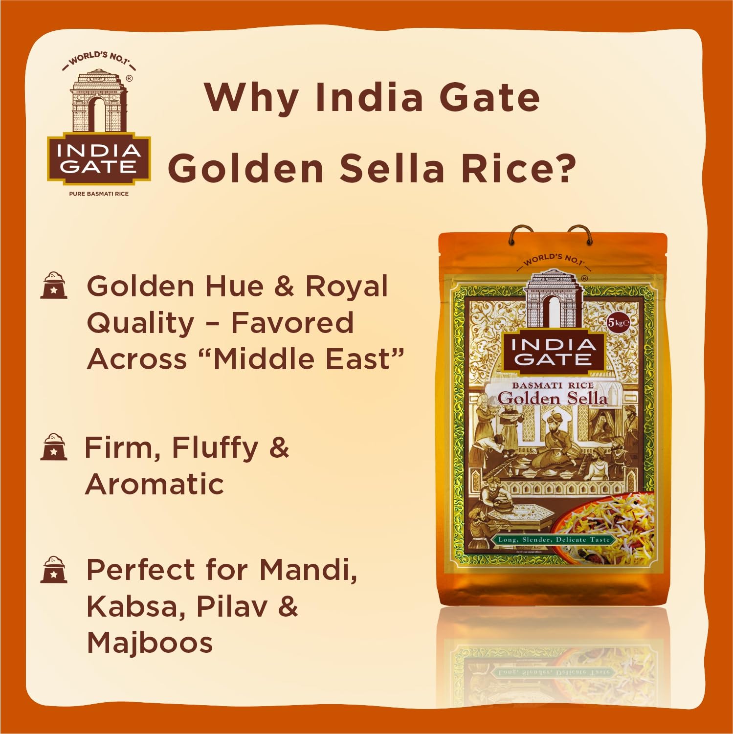 INDIA GATE Premium Basmati Reis – Feiner, aromatischer Langkornreis aus Indien, feines Langkorn (1 x 5 kg)