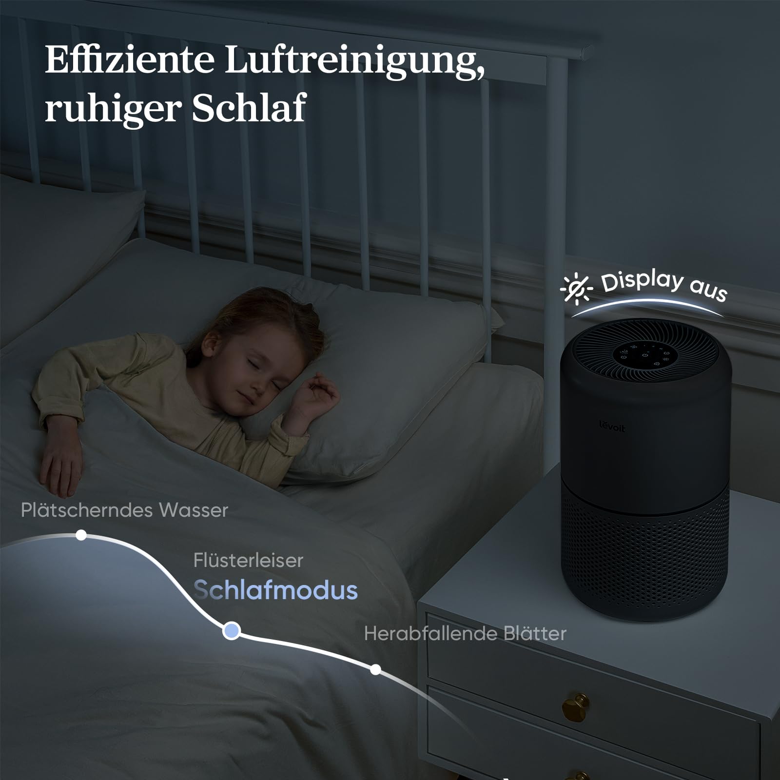 Levoit Luftreiniger mit HEPA Luftfilter gegen 99,97 Prozent Schimmel Staub Pollen Tierhaare, Luftqualitäts-Feedback und Auto-Modus, CADR 240m³/h für Raucherzimmer, bis zu 50m², Weiß