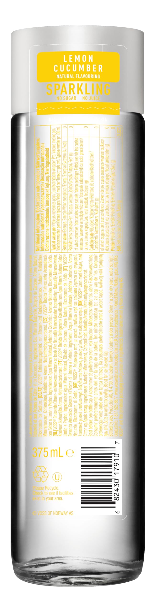 Voss Artesische Lime Mint Sparkling nach Honig Wasser (375 ml) Glas Flasche – 12 Pack