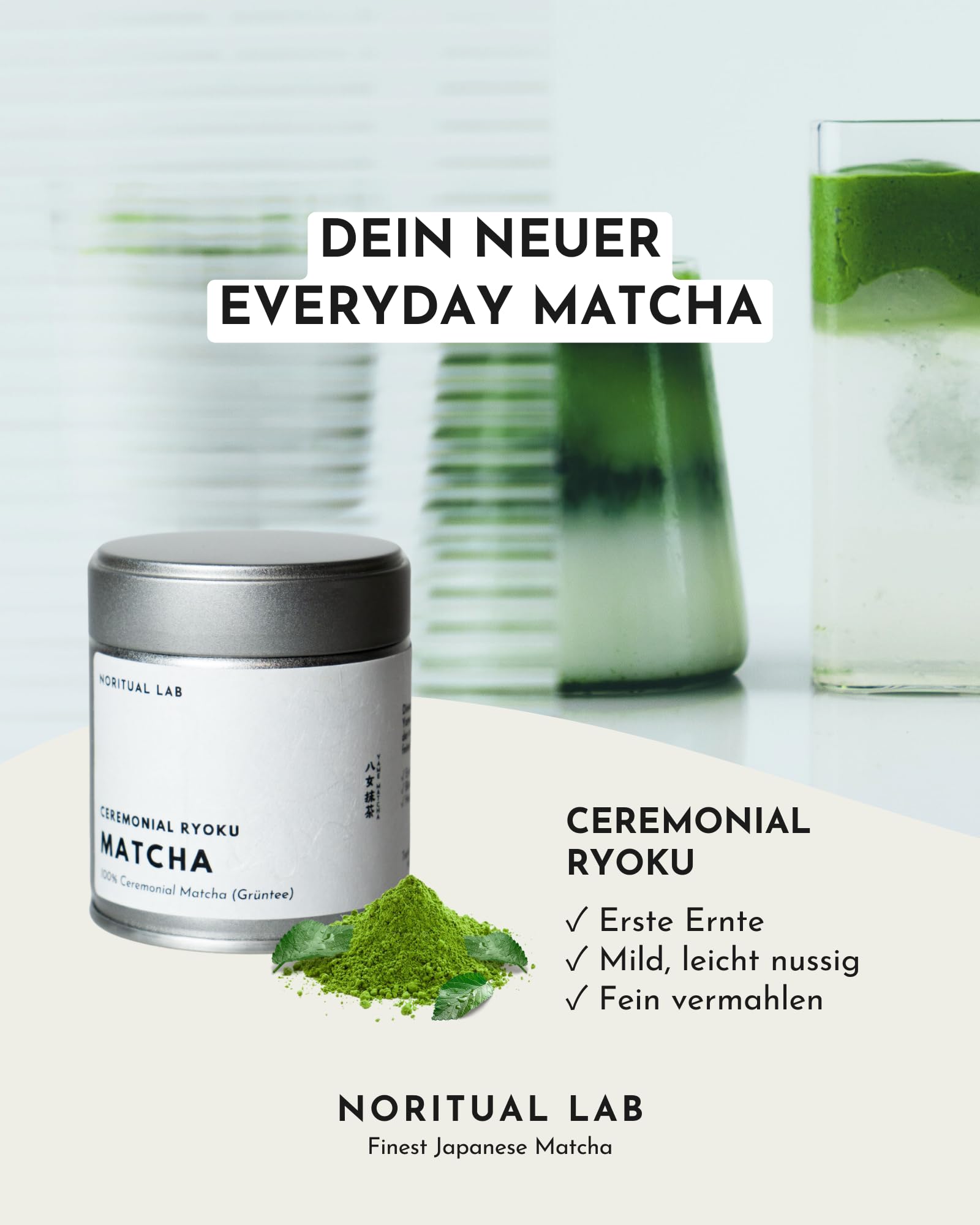 Ceremonial Matcha - Reines Matcha Pulver aus Japan - Ceremonial Grade - Original Matcha Grüntee - Erste Ernte - 100% Natürlich und Laborgeprüft