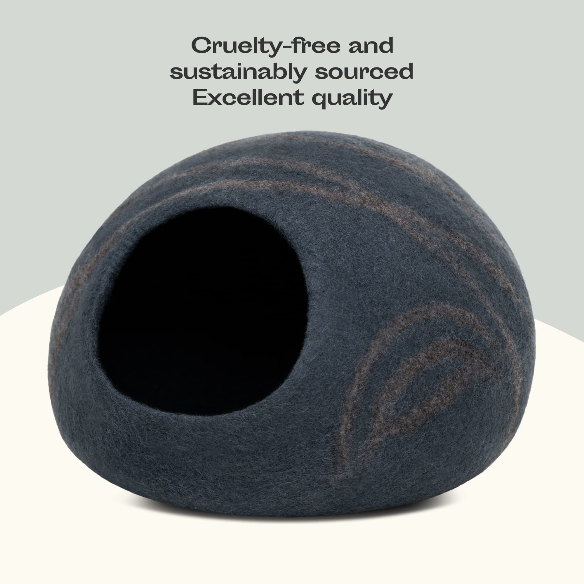 MEOWFIA Katzenbett aus Merinowolle – Handgefilztes, Umweltfreundliches Katzenbett für Katzen & Kätzchen – Weiches Schlafbett, Warm im Winter & Kühl im Sommer, Stilvolles Design