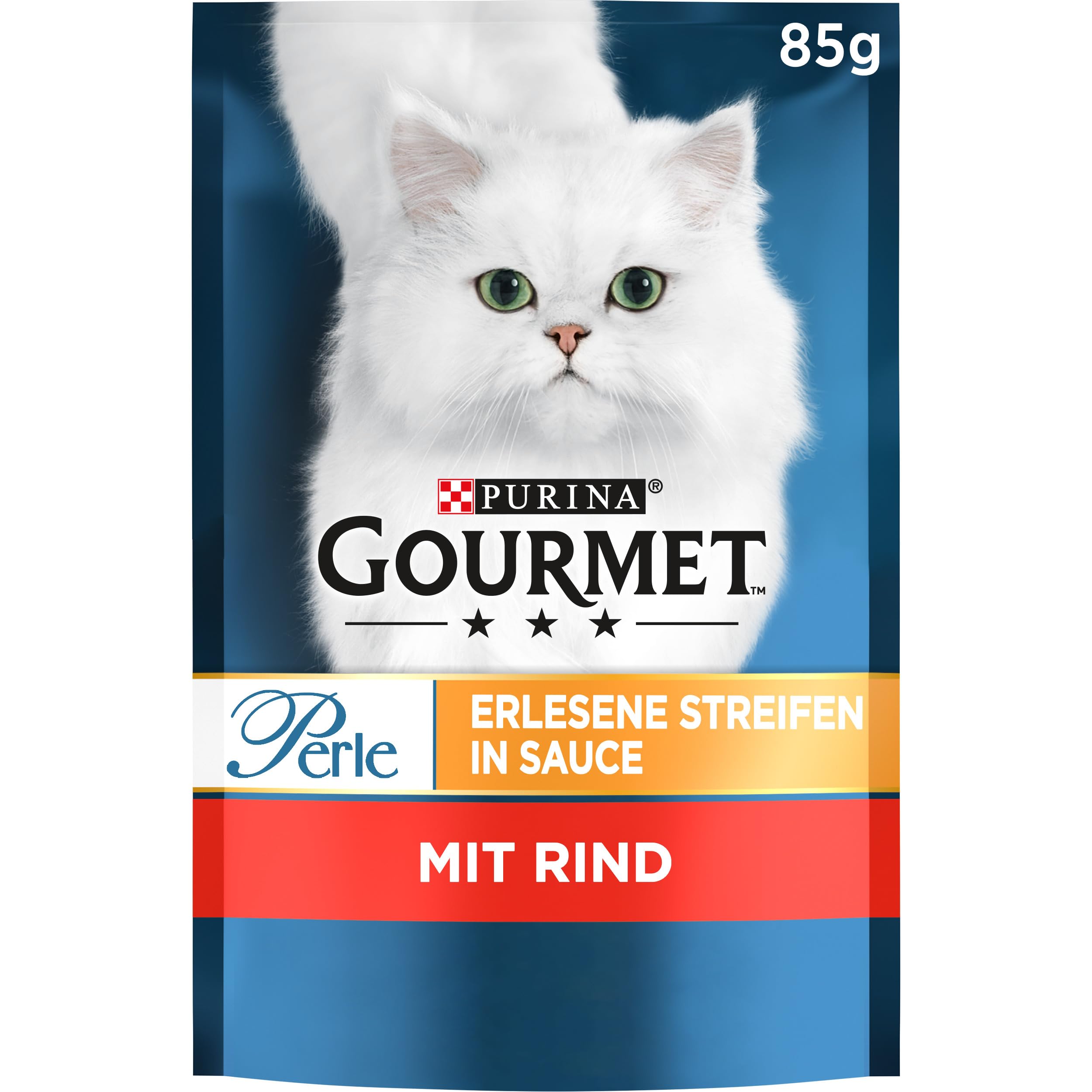 Gourmet Perle Erlesene Streifen Katzenfutter nass, Sorten-Mix, 60er Pack (60 x 85g)