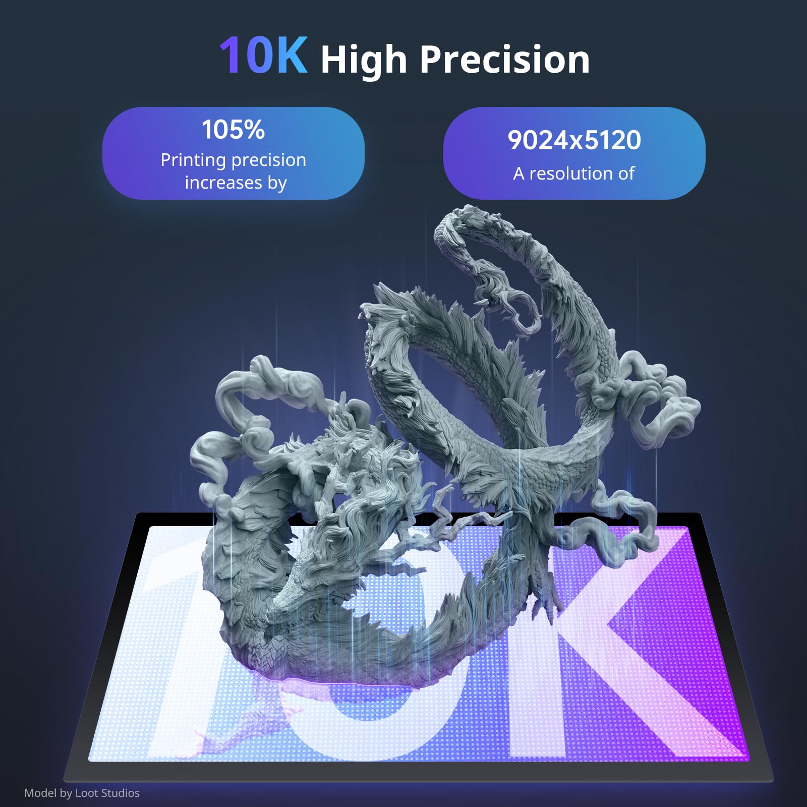 ANYCUBIC 10K Resin 3D Printer, Photon Mono 4 LCD 3D Printer with 7-inch Mono Screen, Upgraded LighTurbo Matrix and Printing Platform, Printing Size of 6.04''x3.42''x6.49''