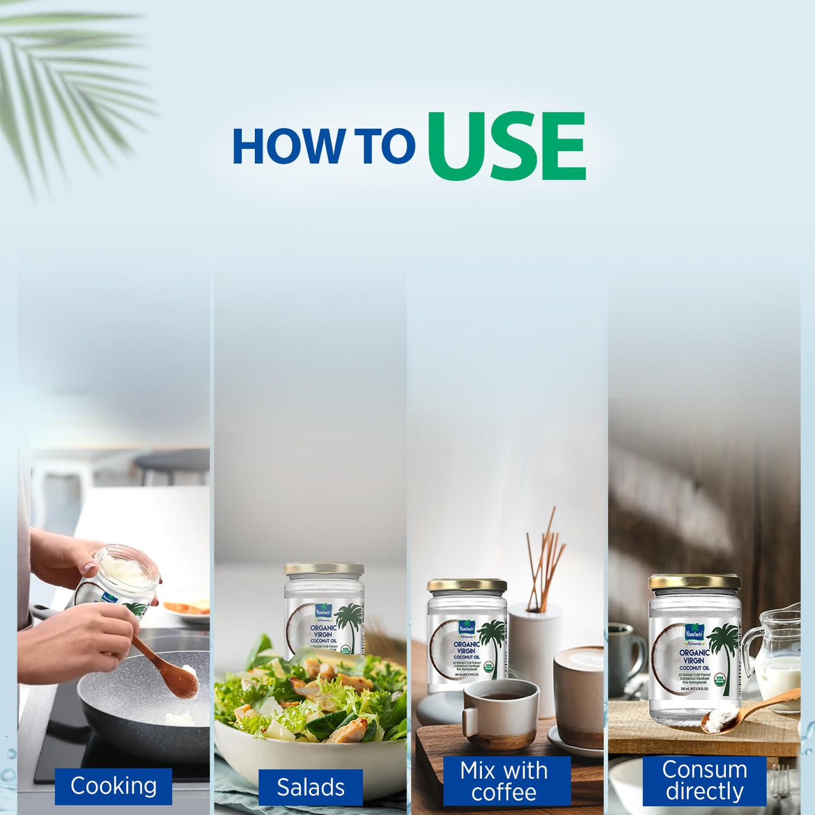 Parachute Naturalz Organic Virgin Coconut Oil | For Cooking, Hair, Body & Oil Pulling | Cold Pressed | Unbleached | Unrefined | Non-Hydrogenated | MCT Oil | USDA Certified |16 Fl.Oz | Glass Jar