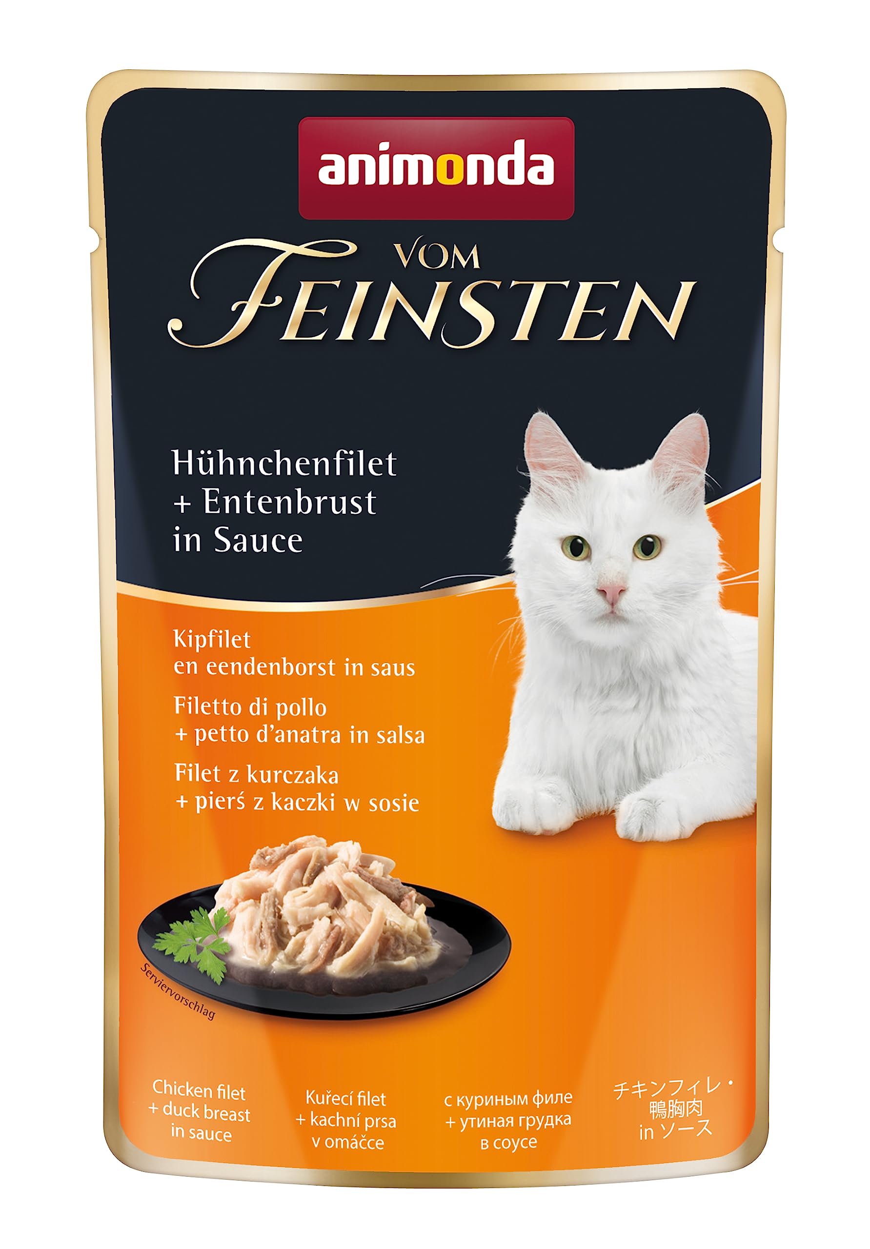 animonda Vom Feinsten Adult Filet Kreationen (18 x 50 g), Nassfutter für ausgewachsene Katzen, Katzenfutter mit Filets in delikater Sauce, Katzennassfutter ohne Getreide und Zucker