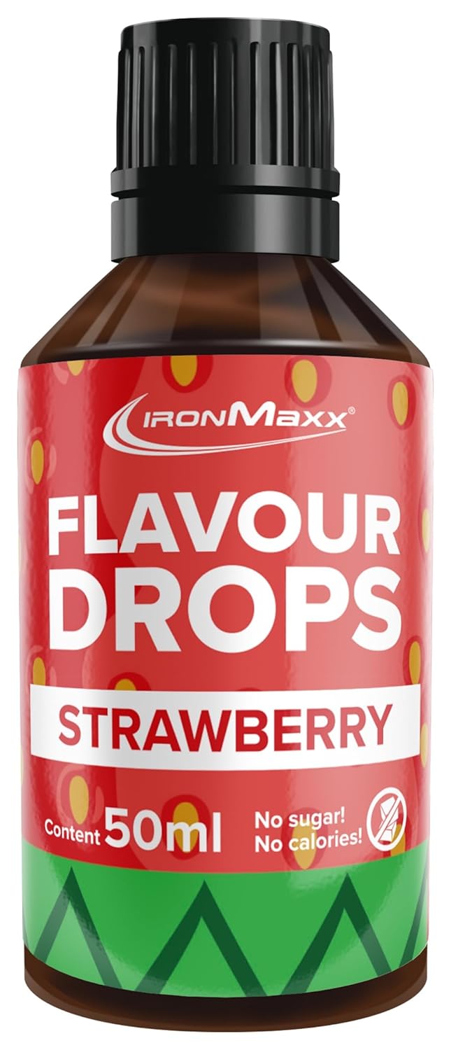 IronMaxx Flavour Drops - Vanilla 50ml | kalorienfrei & zuckerfrei | vegane Aromatropfen zum süßen von Lebensmitteln | praktischer Tropfer-Verschluss