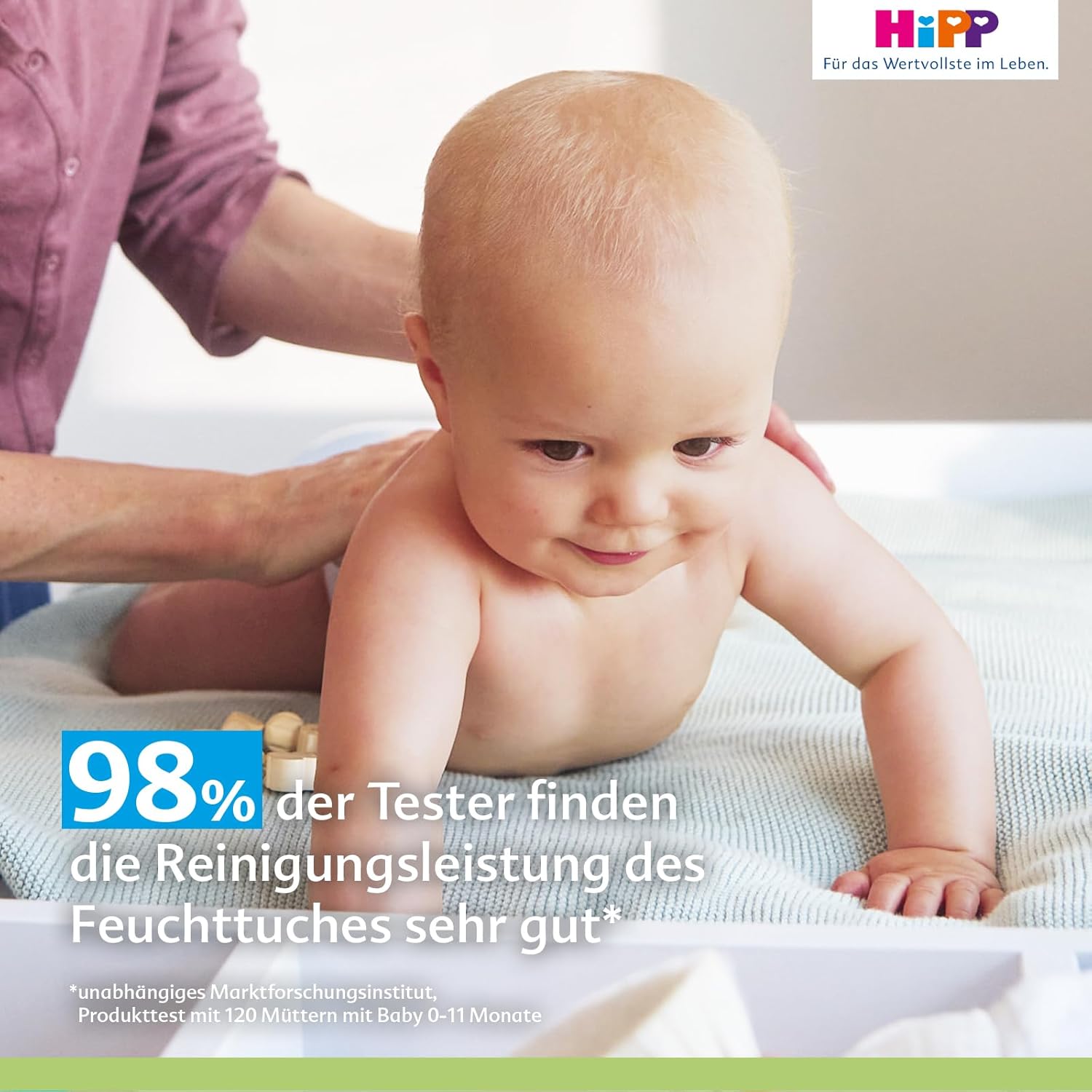 HiPP Soft & Pur Feuchttücher, 864 Stück (18 x 48), hochverträglich, 99,9 % Wasser, ohne Parfum, ideal für trockene, hochsensible Babyhaut, auch bei Neurodermitis-Neigung
