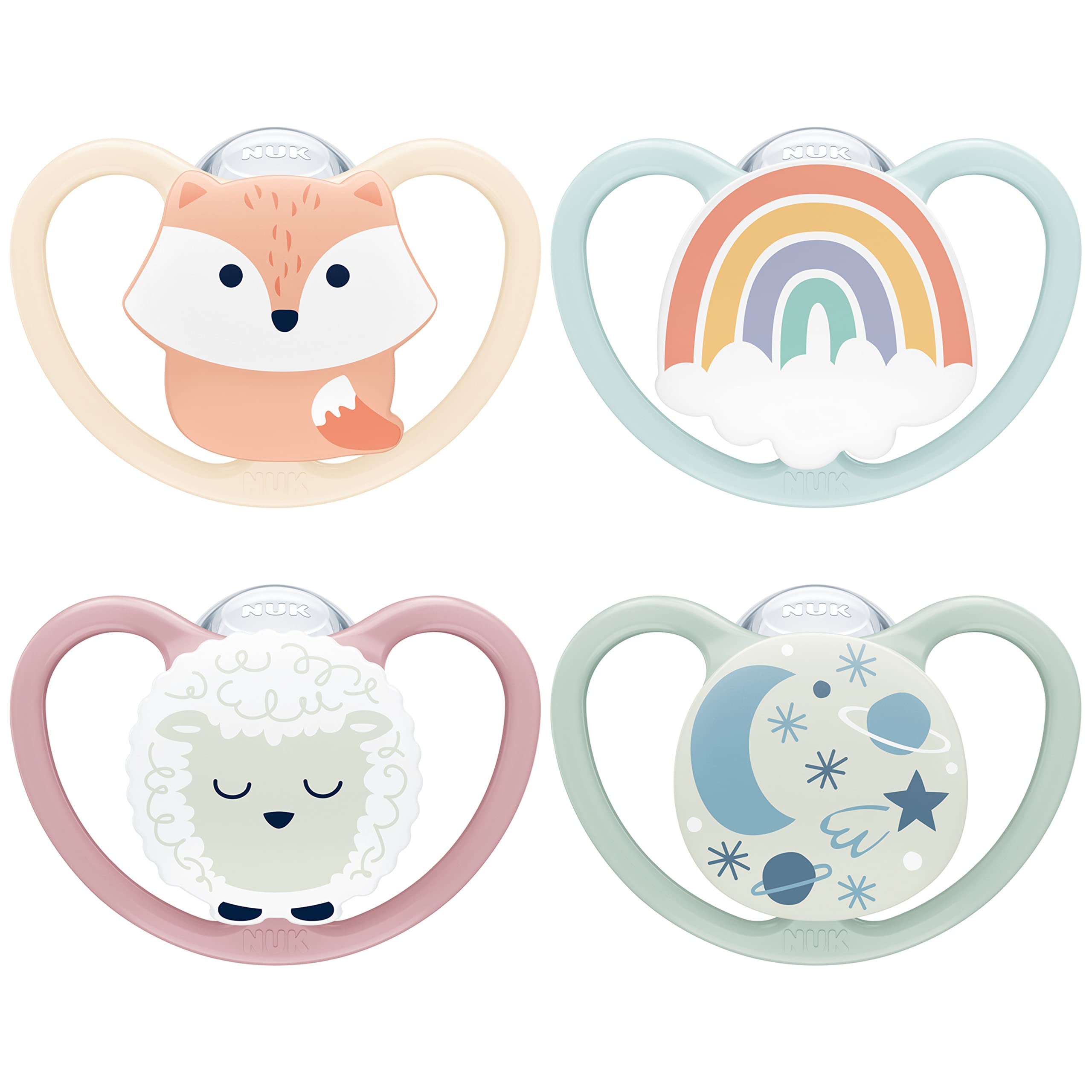 NUK Perfect Match Air Day & Night Baby-Schnuller | 0-6 Monate | Leuchtende Schnuller, die Luftzirkulation fördern & Speichelrash verhindern | 95% Baby-Akzeptanz** | Sortiert | 4 Stück