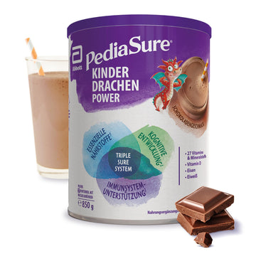Pediasure Kinder Drachen Power Vanille 850g| leckerer Nahrungsergänzungsshake für Kinder ab 1 Jahr|mit 27 Vitaminen & Mineralien, Protein und triplesure Komplex|Verpackung kann variieren