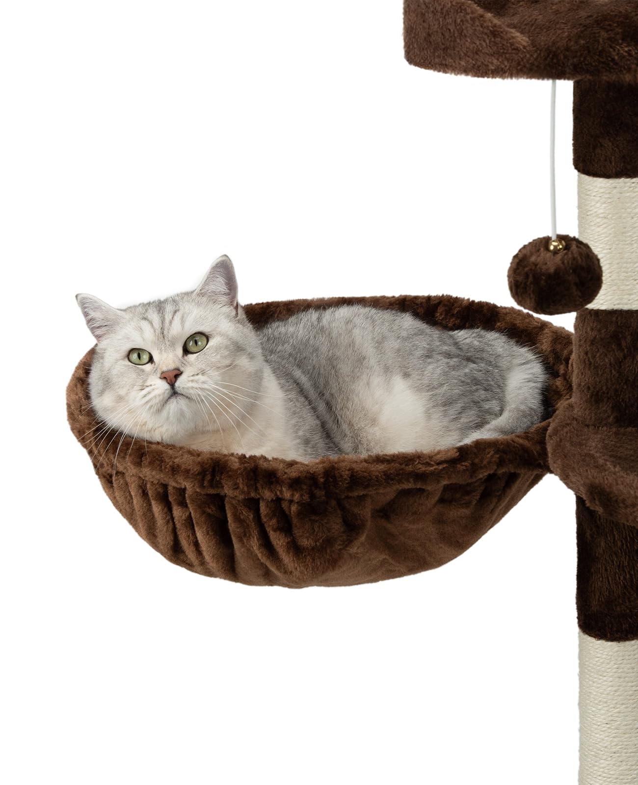 lionto Liegemulde aus weichem Plüsch für Kratzbaum, Ø 40 cm, 25 cm Tiefe, kuschelige Schlafmulde für jeden Katzenbaum mit M8-Gewinde, Stabiler Metallrahmen für kleine und große Katzen, dunkelgrau