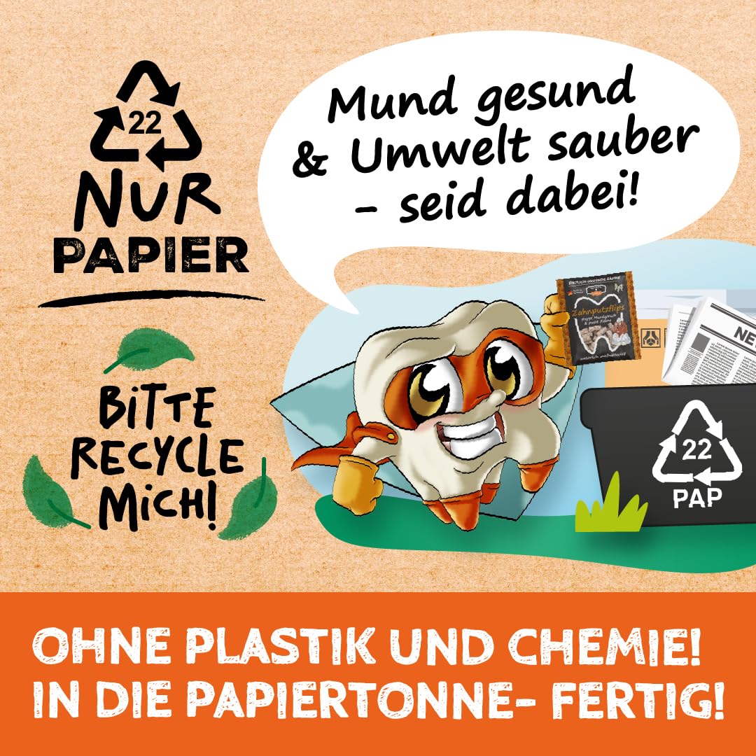 QCHEFS 2er Pack Großpackung Papie Zahnputzflocken für große Hunde - Zahnpflege Hund, ohne Dentalspray für Hunde, Zahnsteinentferner & Mundgeruch Kontrolle, Ideal für Hunde von der Schleckmatte