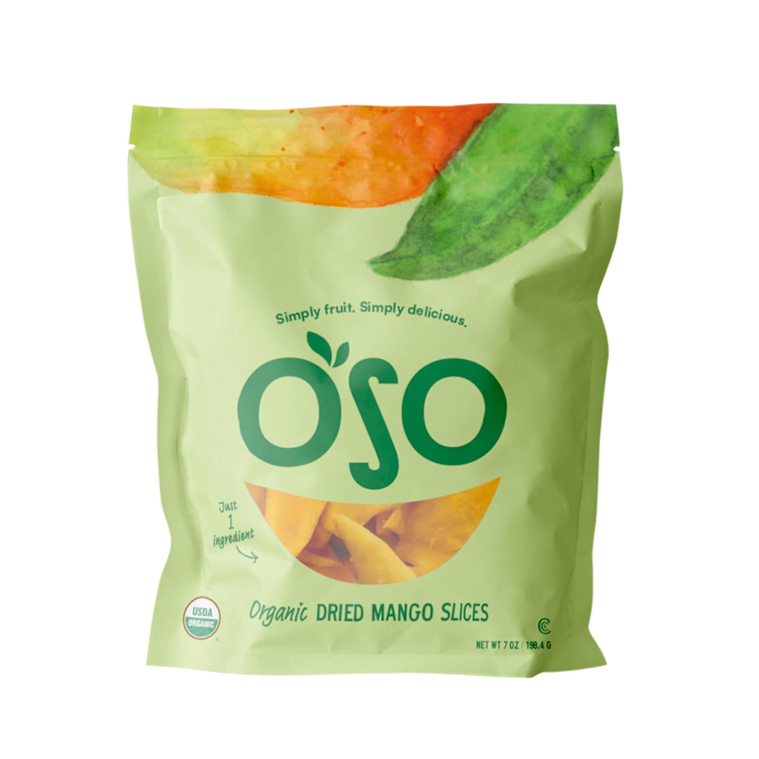 Oso Snacks Dried Mango Slices – Premium Quality, Large Pieces Only! No Added Sugar, No Preservatives, 100% Fruit! One Ingredient. No GMO. Vegan. Naturally Sweet & Delicious Healthy Snack.