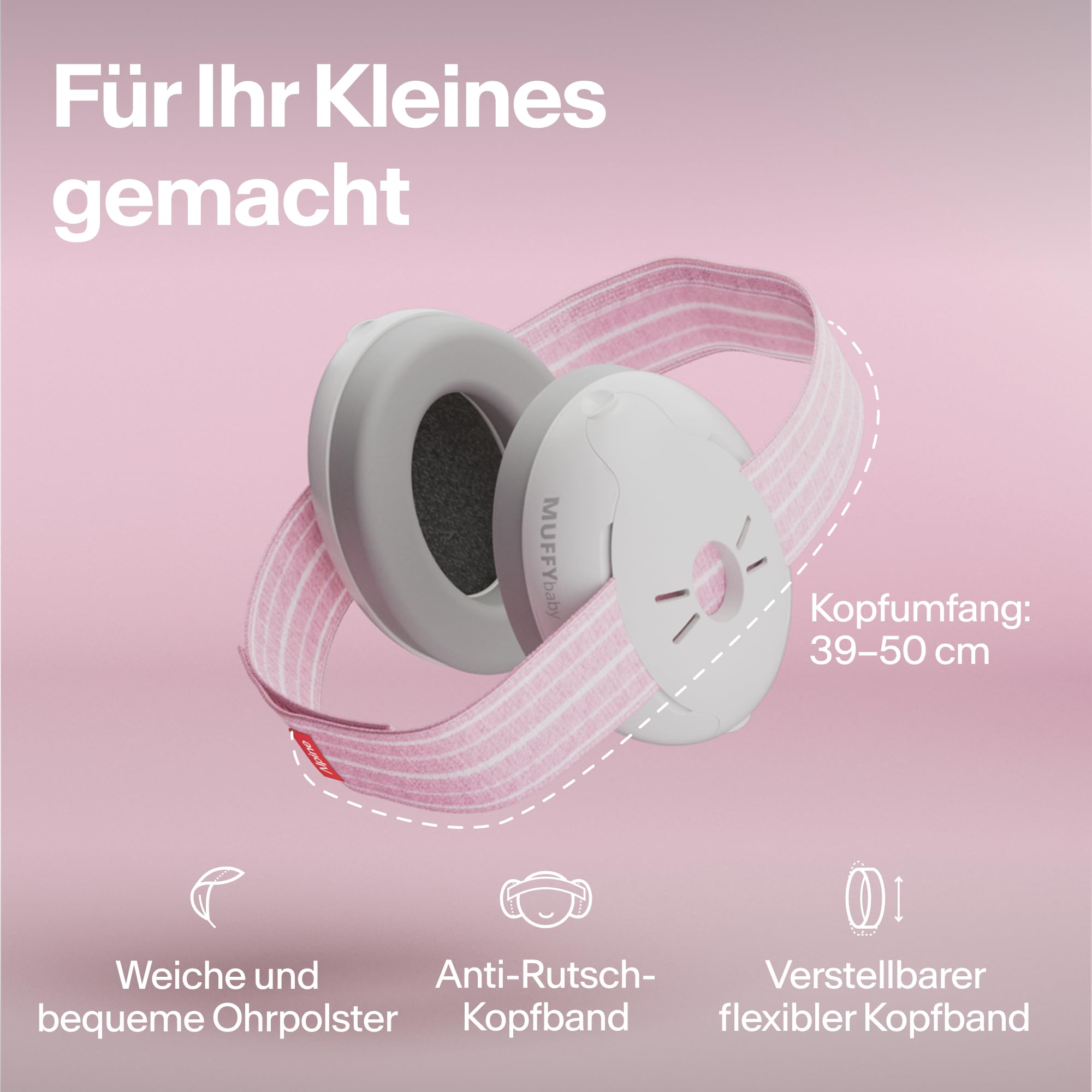 Alpine Muffy Baby Classic - Gehörschutz für Babys - Verstellbares ANTI-SLIP-Kopfband bis 48 Monate - In Deutschland auf Sicherheit getestet - Lärmschutz Kopfhörer verhindert Gehörschäden, Schwarz