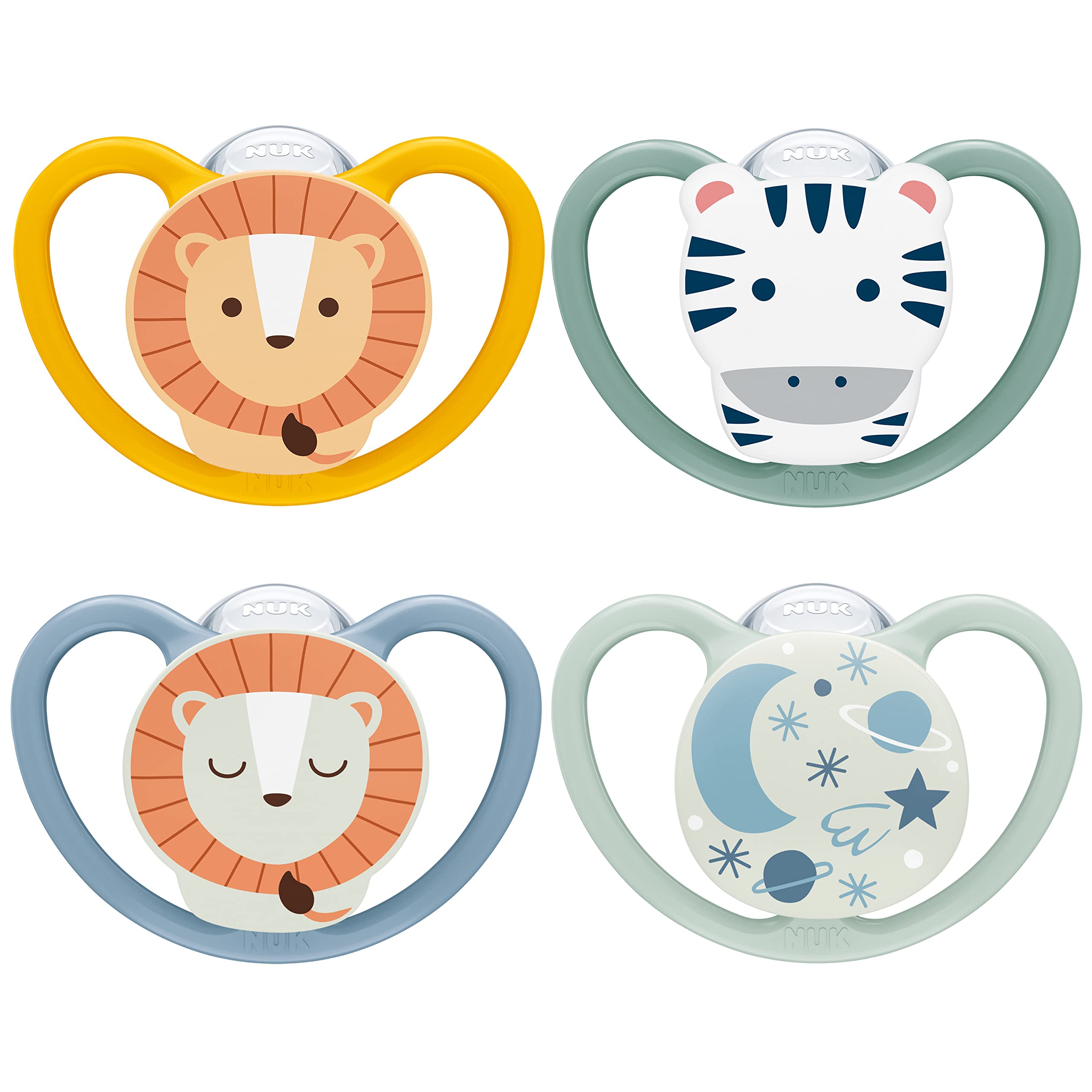NUK Perfect Match Air Day & Night Baby-Schnuller | 0-6 Monate | Leuchtende Schnuller, die Luftzirkulation fördern & Speichelrash verhindern | 95% Baby-Akzeptanz** | Sortiert | 4 Stück
